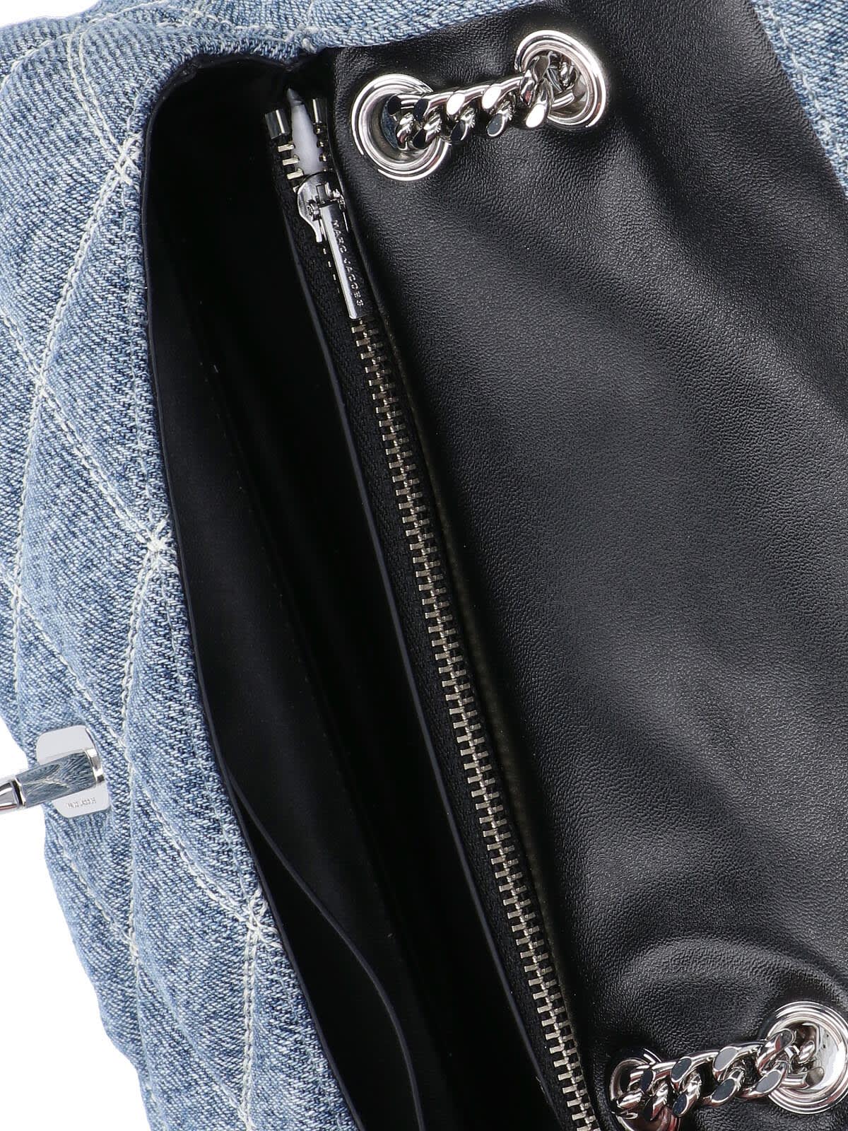 Marc Jacobs The Quilted Dual Chain Denim Crossbody Bag