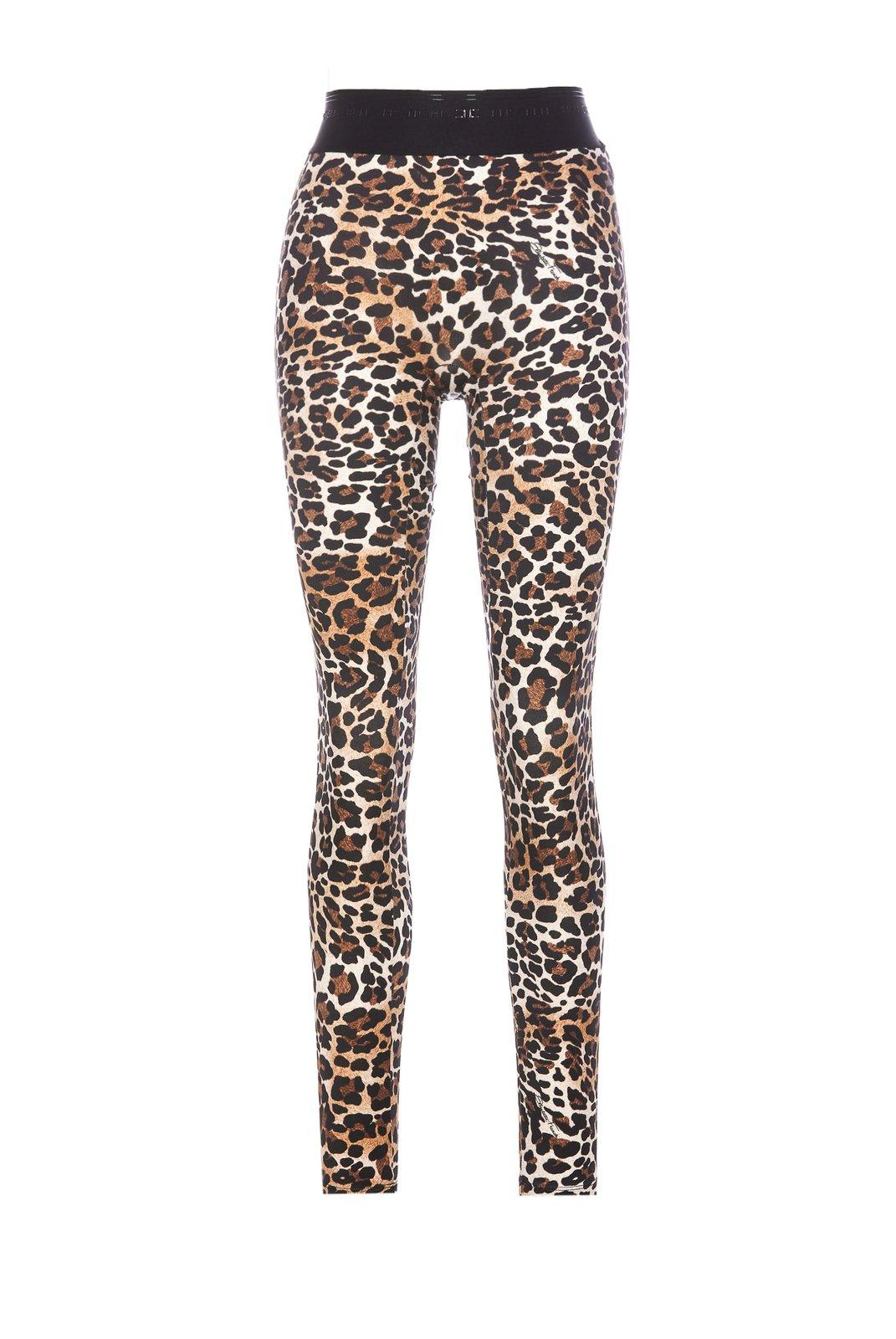 Shop Elisabetta Franchi Animalier Printed Slim Fit Leggings In Brown