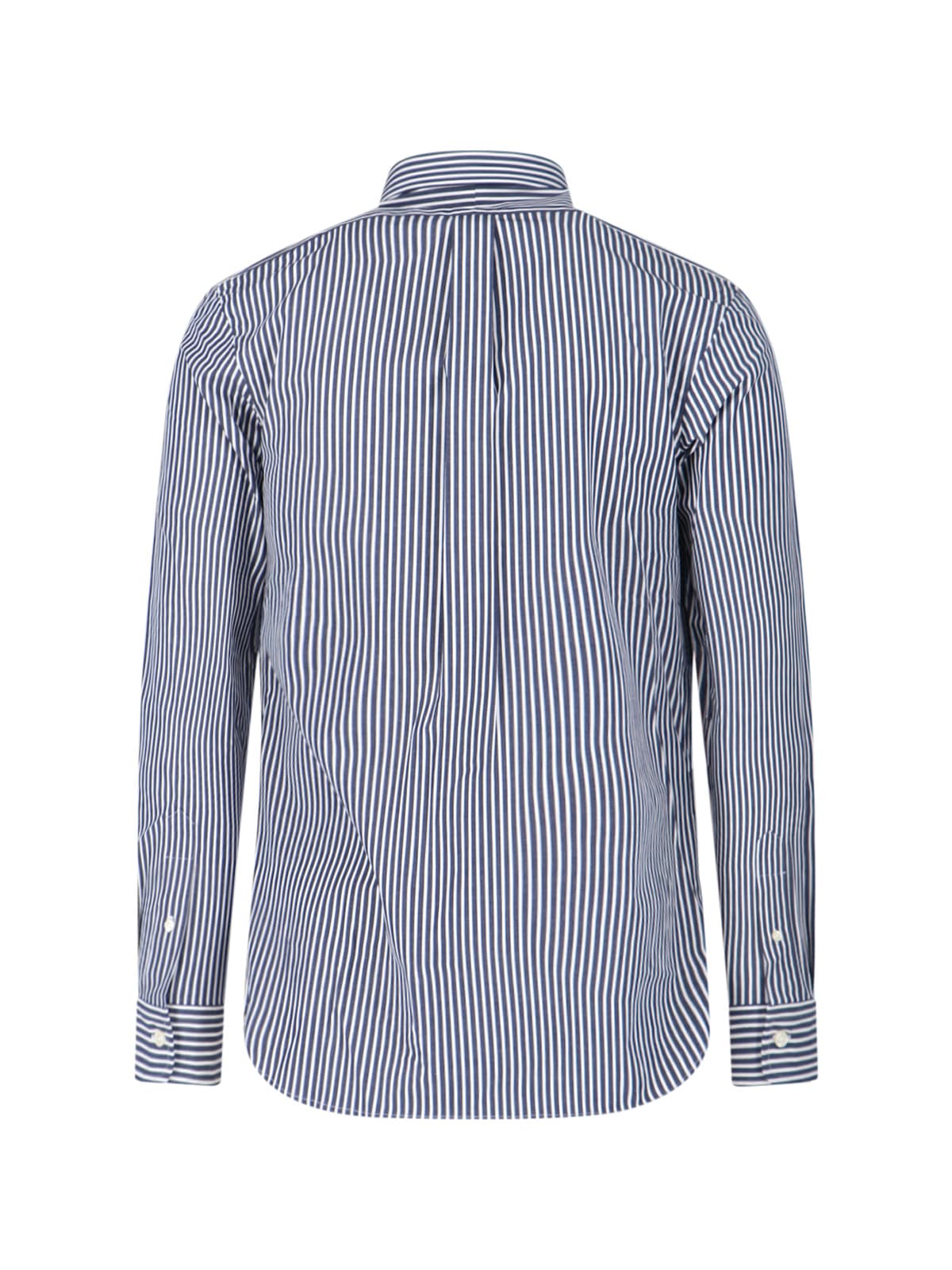 Polo Ralph Lauren Logo Striped Shirt In Blue