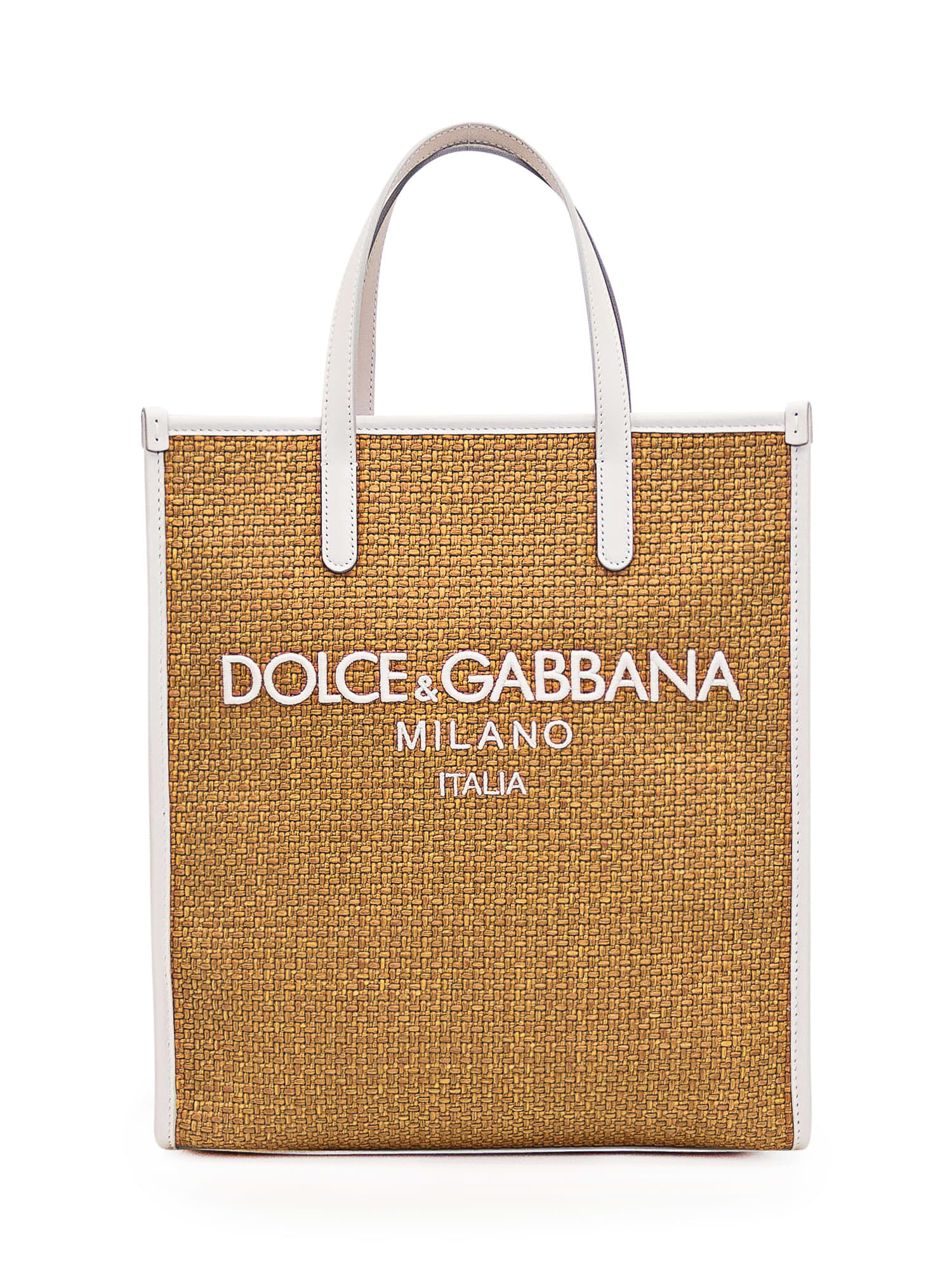 Shop Dolce & Gabbana Shopping Bag In Miele/latte