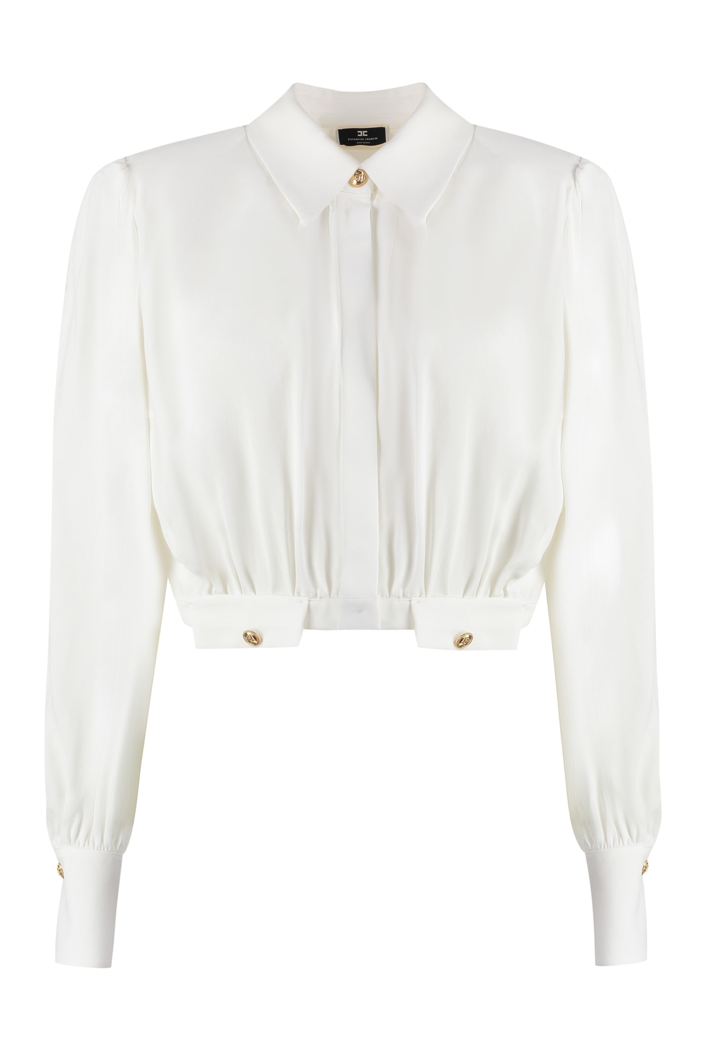 Shop Elisabetta Franchi Viscose Georgette Shirt In White