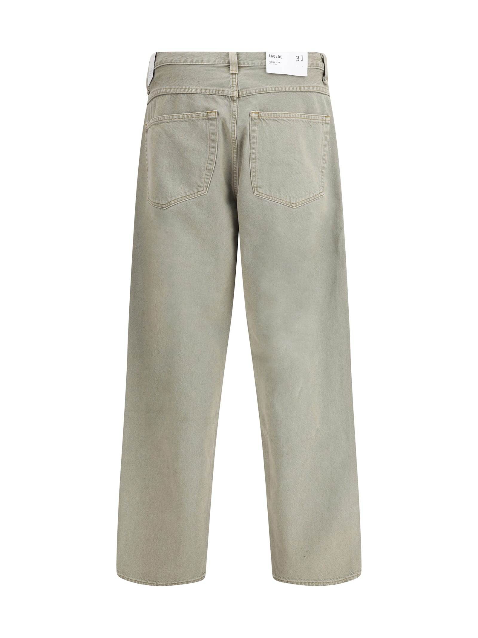 Agolde High Waist Straight Leg Denim Trousers In Green