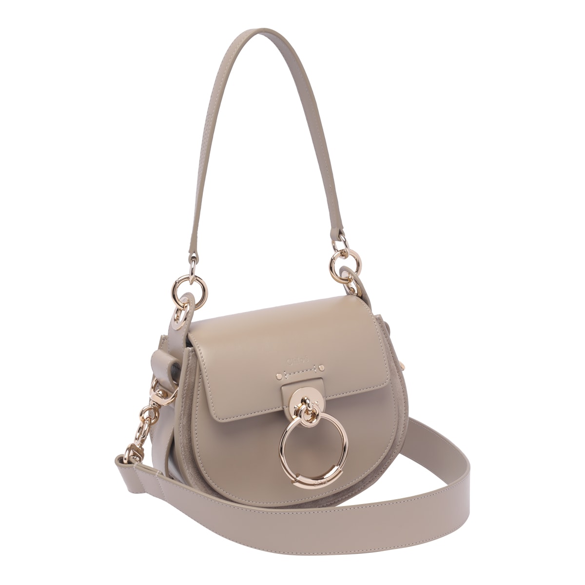 Shop Chloé Small Tess Crossbody Bag In Grey