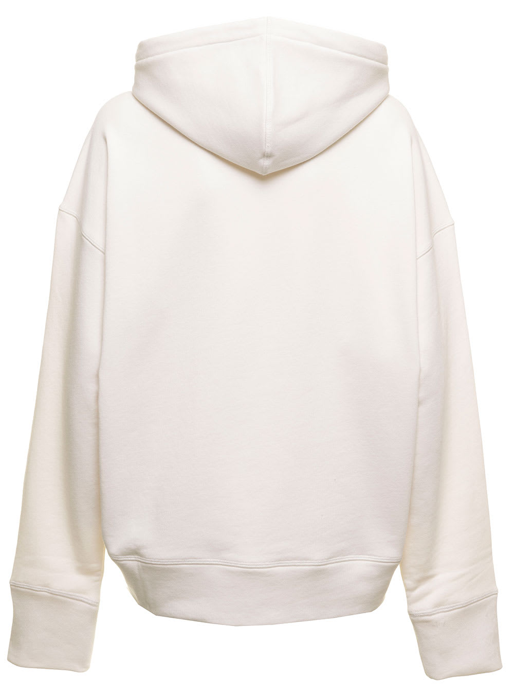 Shop Jil Sander Womans White Cotton Hoodie With Logo Print