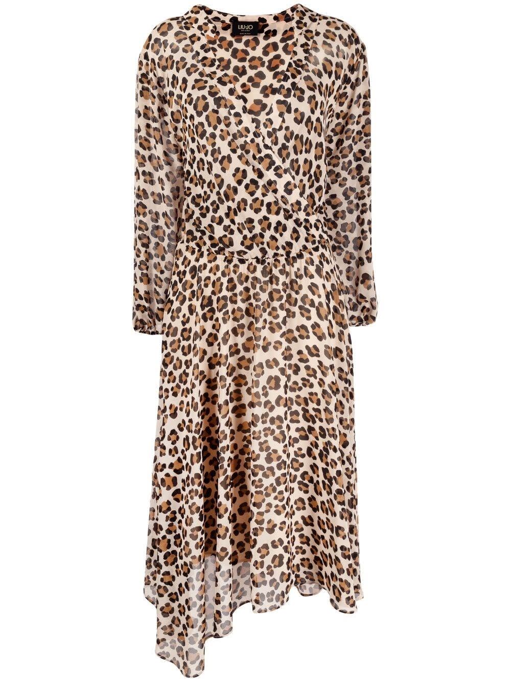 LIU •JO ANIMAL PRINT MIDI DRESS,11870505