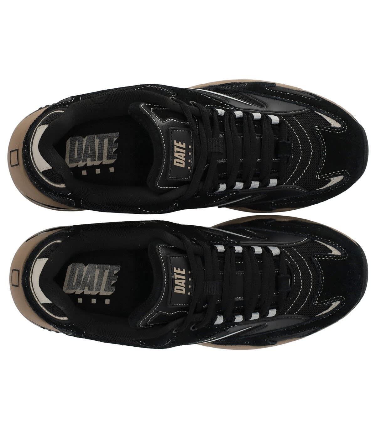 Shop Date Sn 23 Collection Sneakers In Black Suede And Fabric In Nero