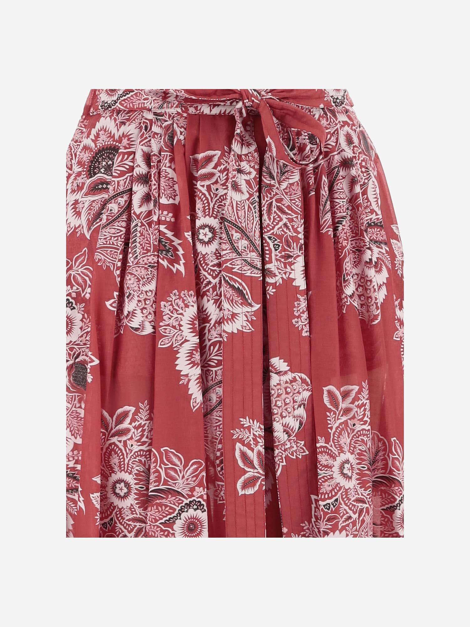 Shop Etro Cotton And Silk Conna With Paisley Pattern In Red