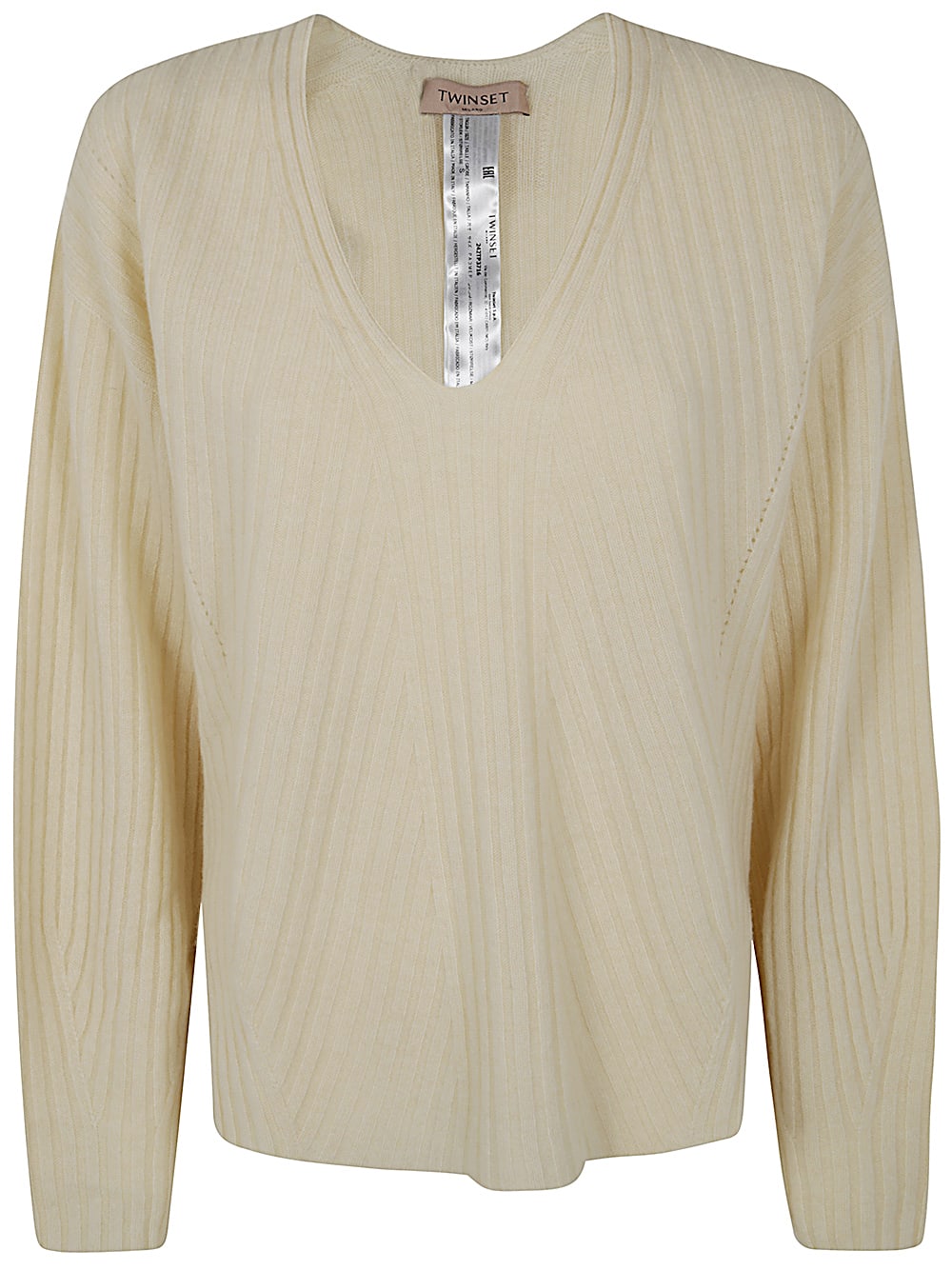 Shop Twinset V Neck Sweater In Snow