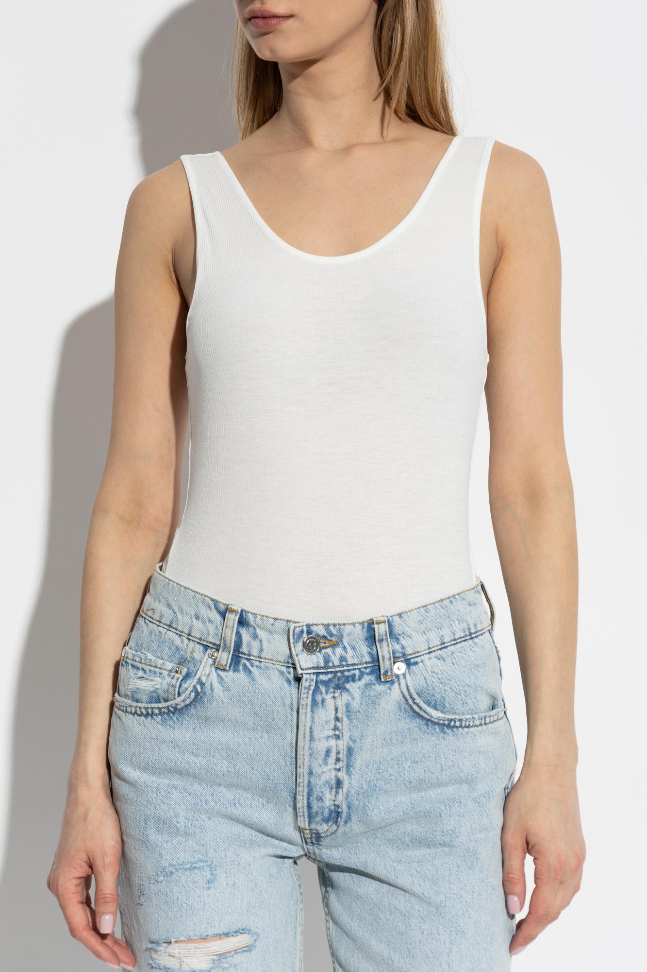 Anine Bing Ginny Bodysuit In Off White