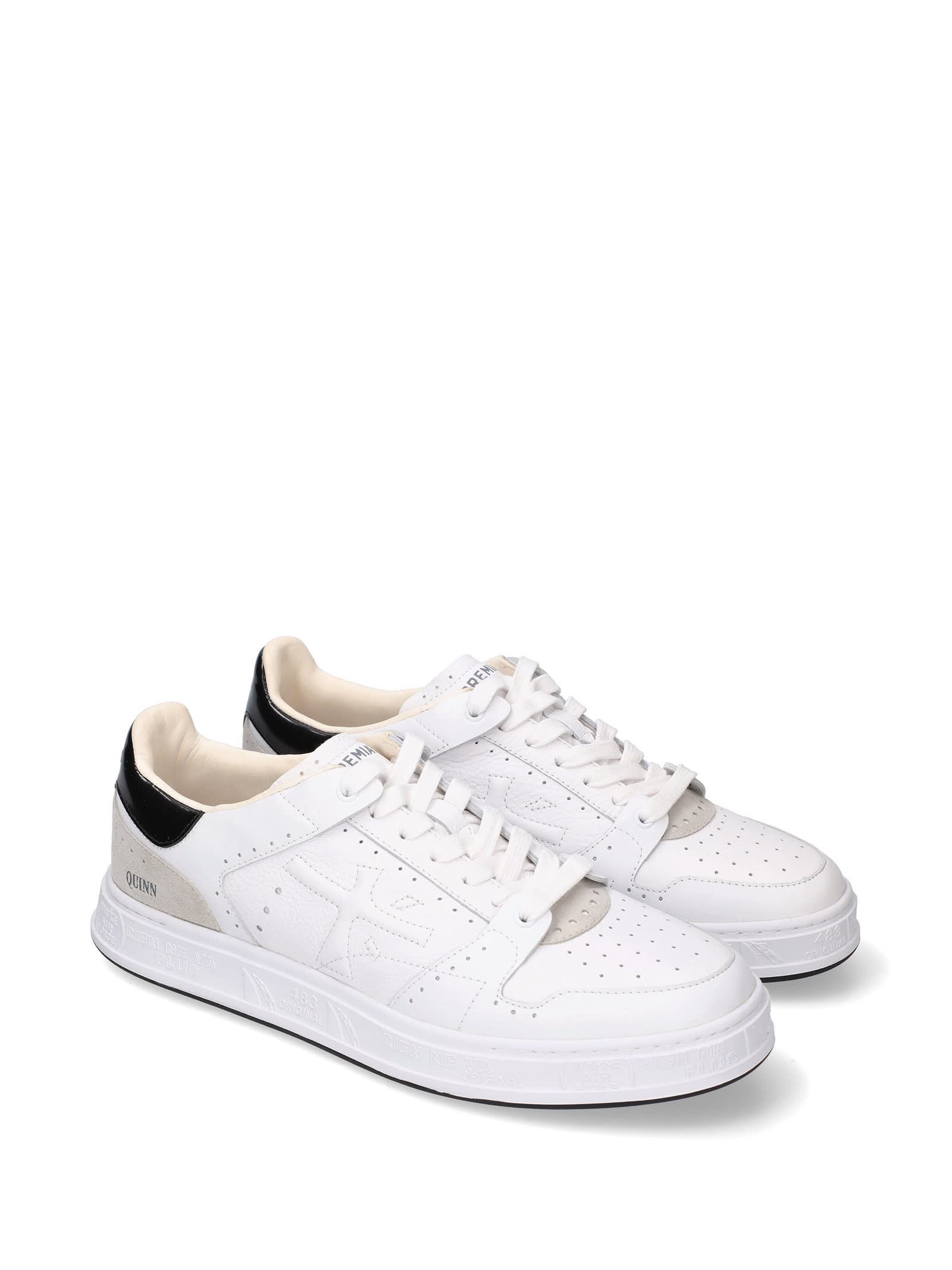 Shop Premiata Quinn 6299 Leather Sneaker In Bianco Nero