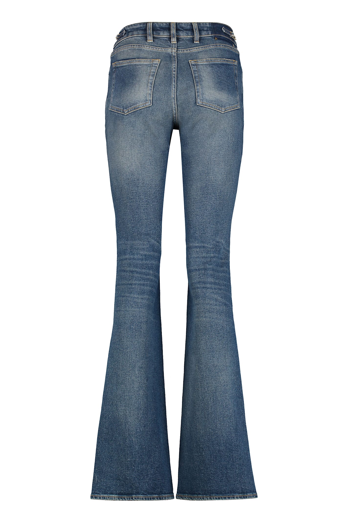 Golden Goose Bootcut Jeans With Vintage Wash In Blue