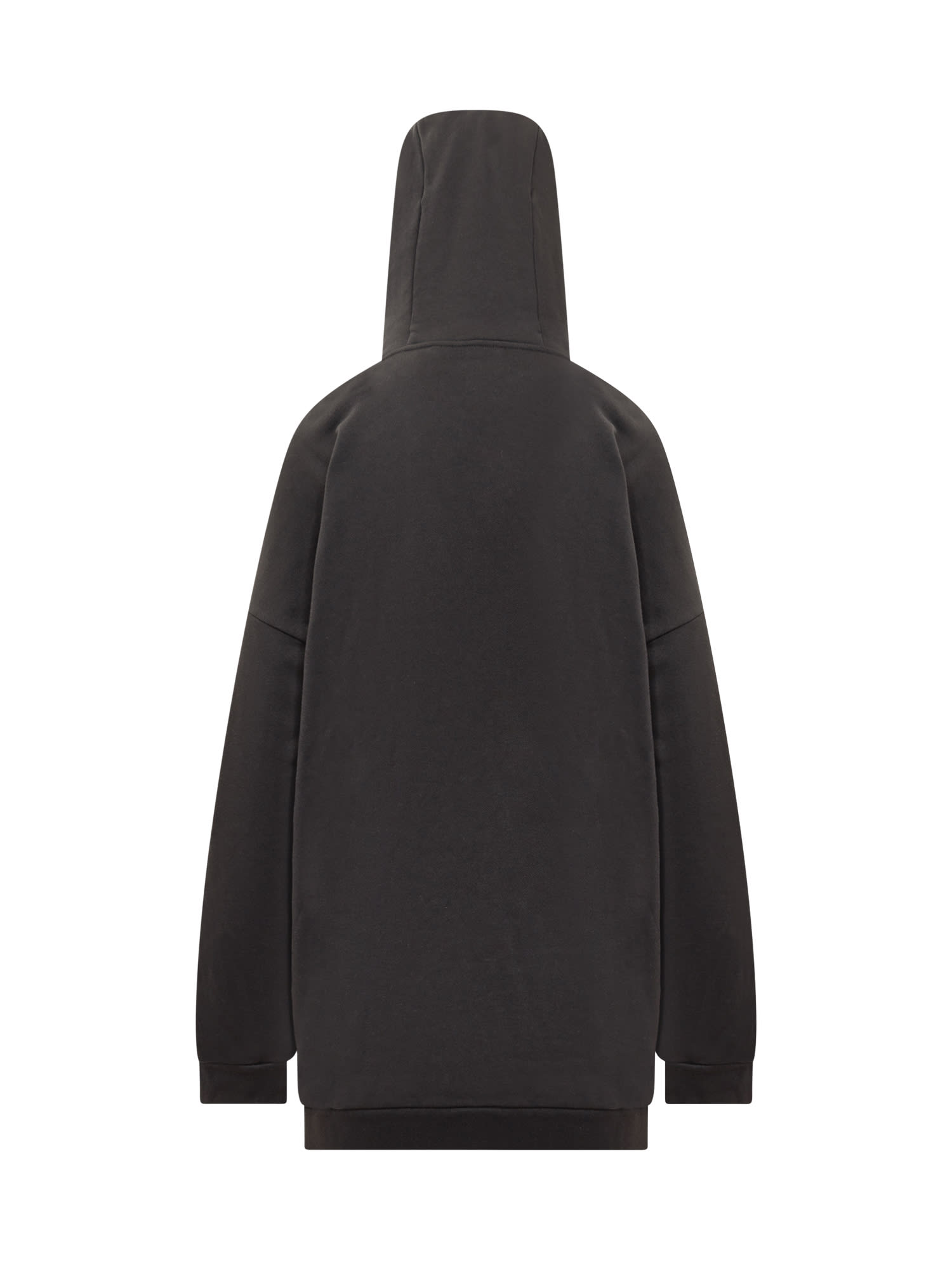 Shop Coperni Horn Hooded Dress In Black