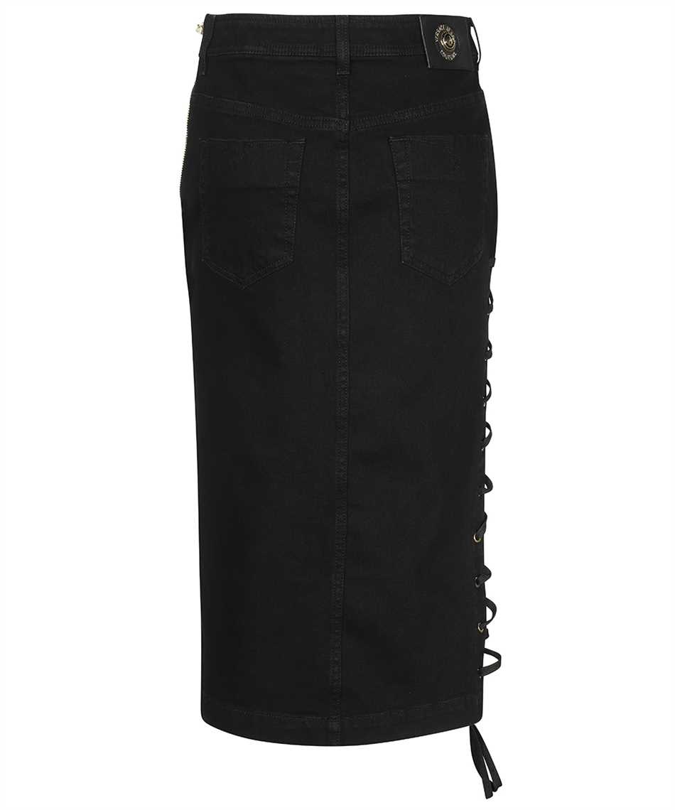 Versace Jeans Couture Logo-patch Pencil Skirt In Black