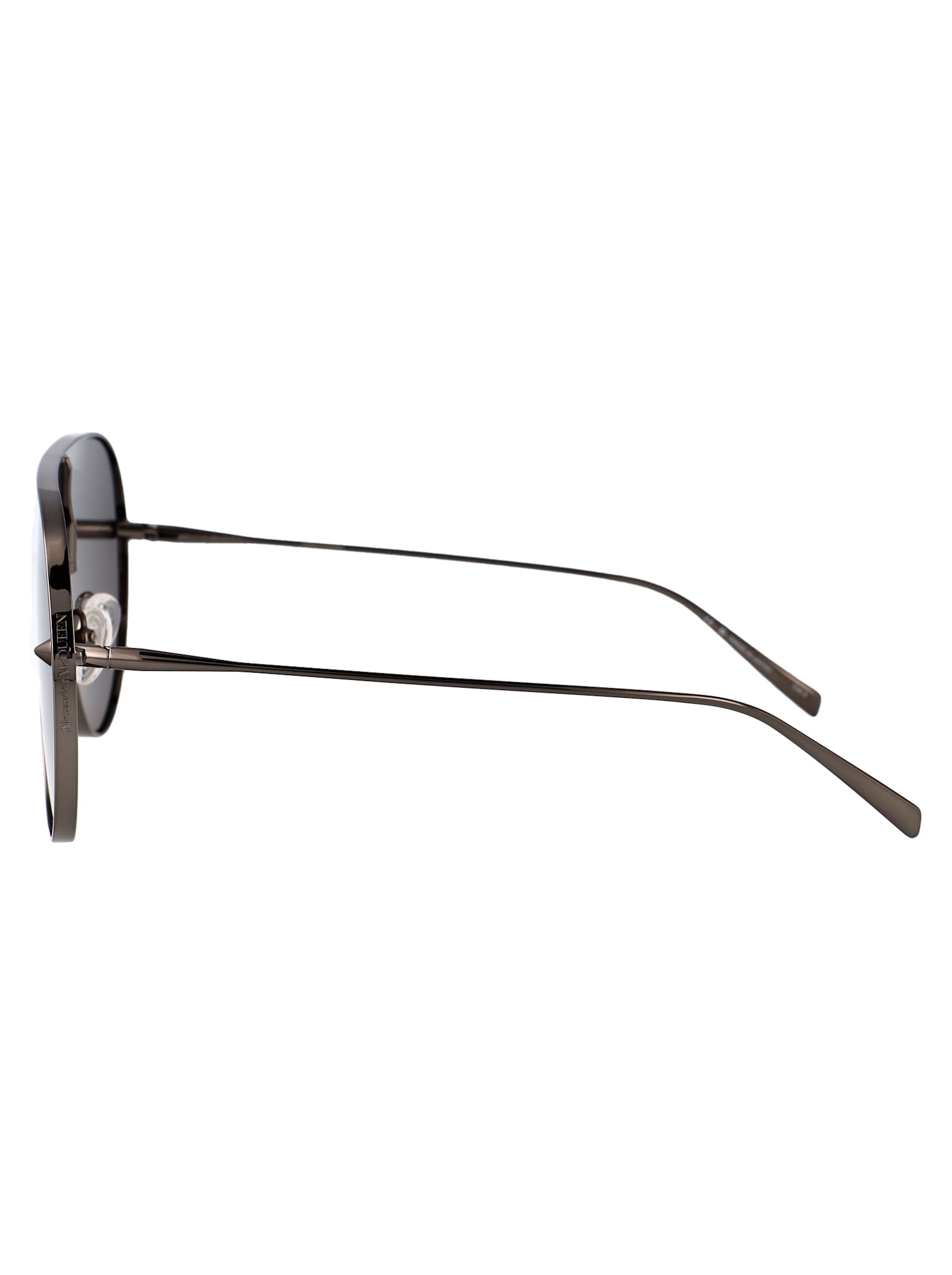 Alexander Mcqueen Am0481s Sunglasses In Ruthenium-ruthenium-grey