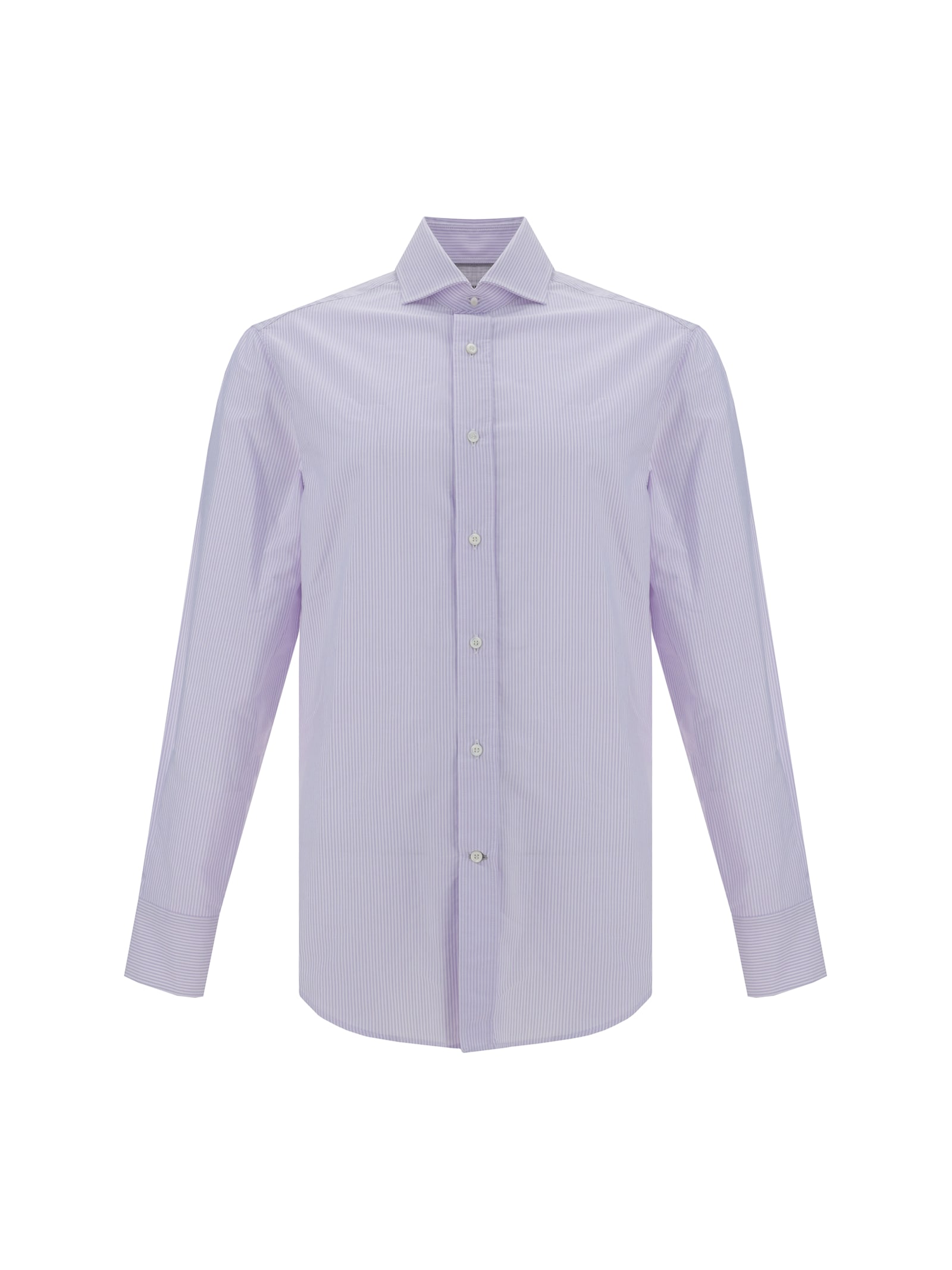 Brunello Cucinelli Striped Cotton Shirt Button-down Collar In C011