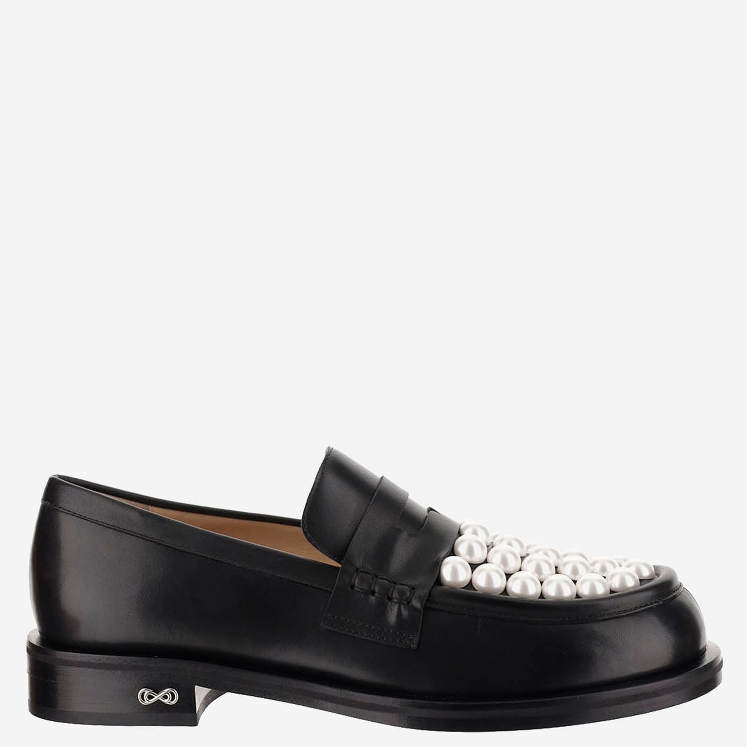 Leather Loafers With Pearls