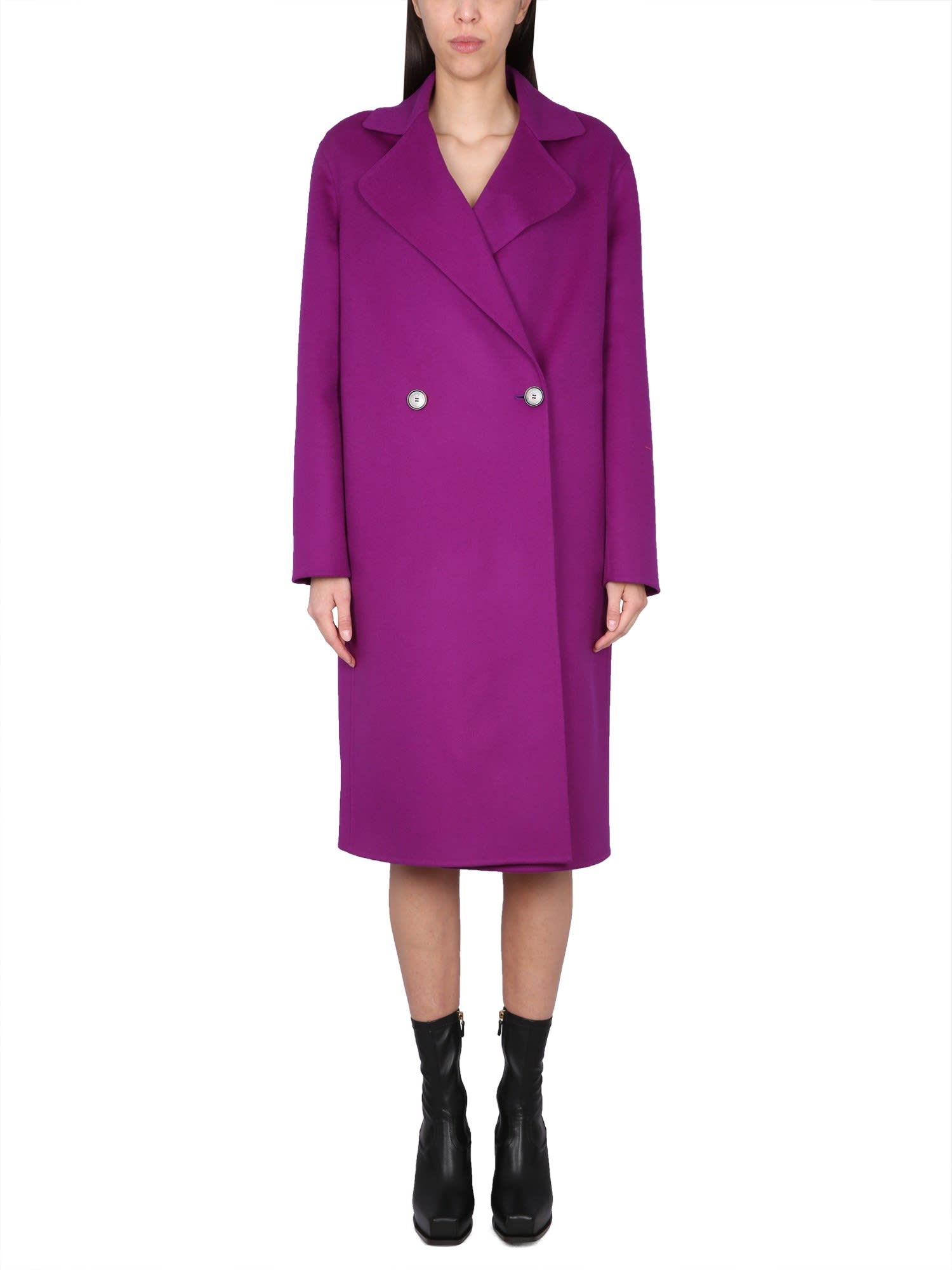 Stella Mccartney Double-breasted Coat In Purple