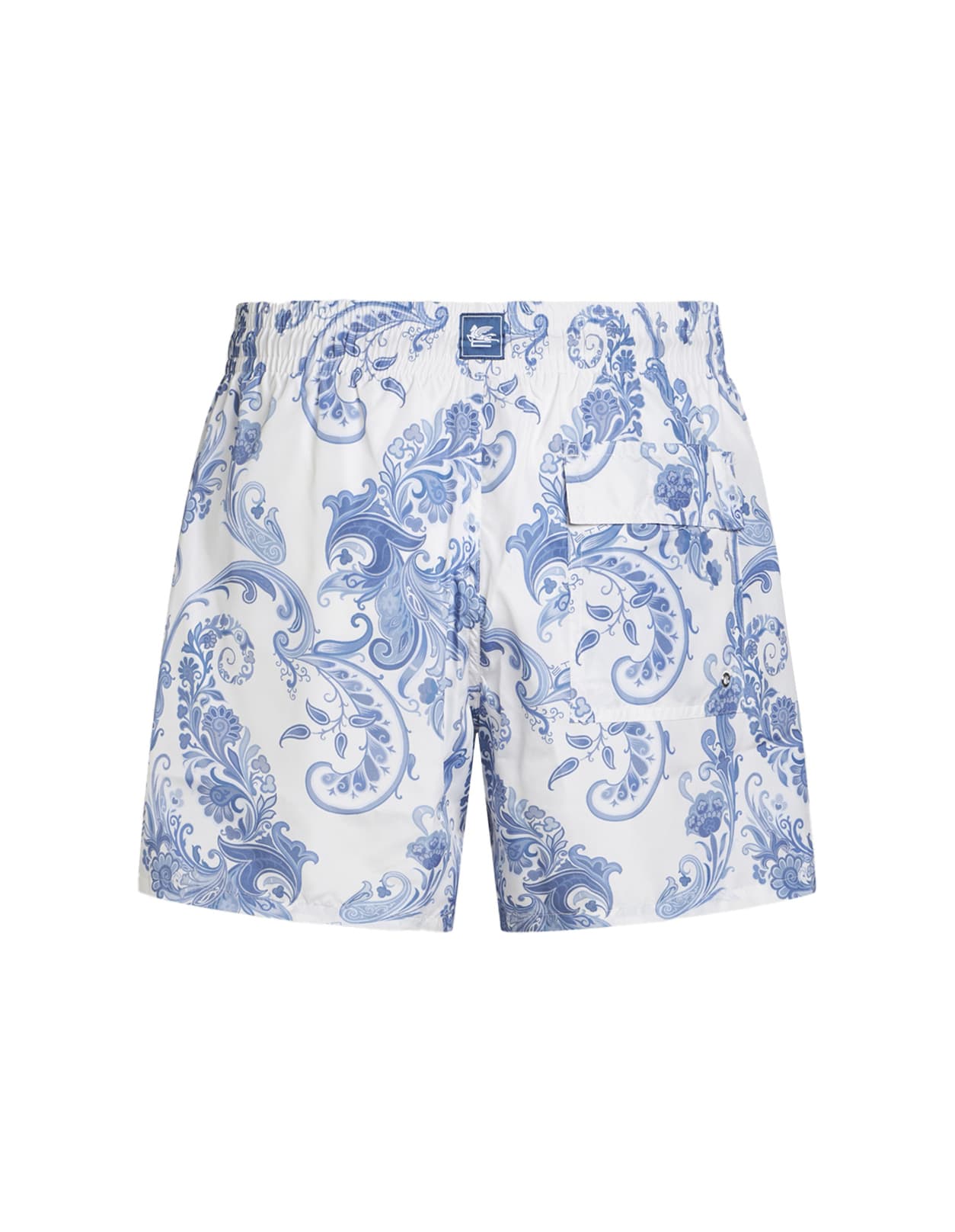 Shop Etro Light Blue  Summer Paisley Swimwear