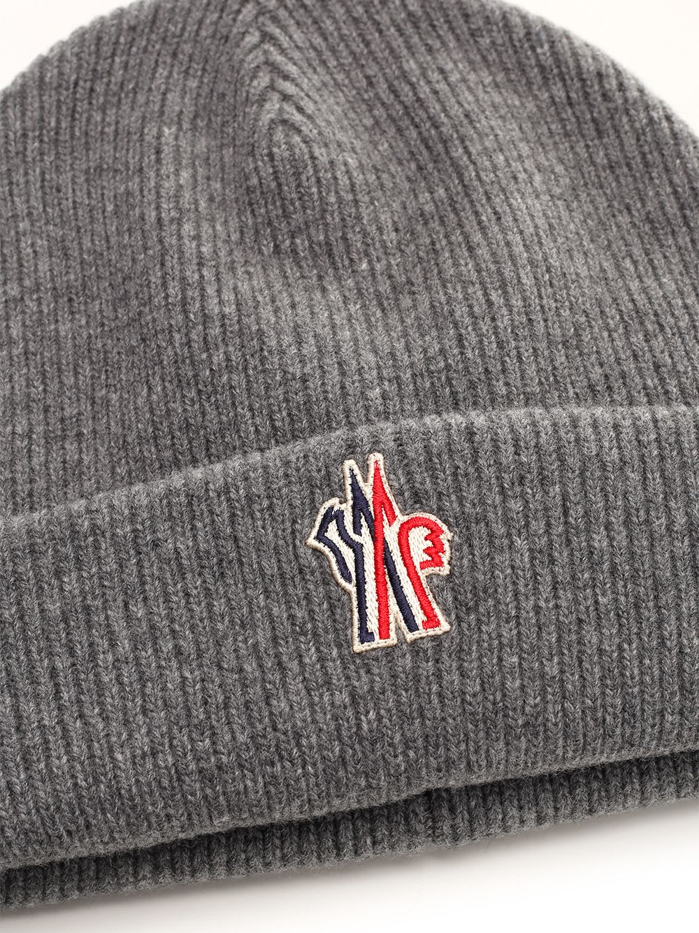 Moncler Ribbed Cuff Hat For Cold Weather In Gray