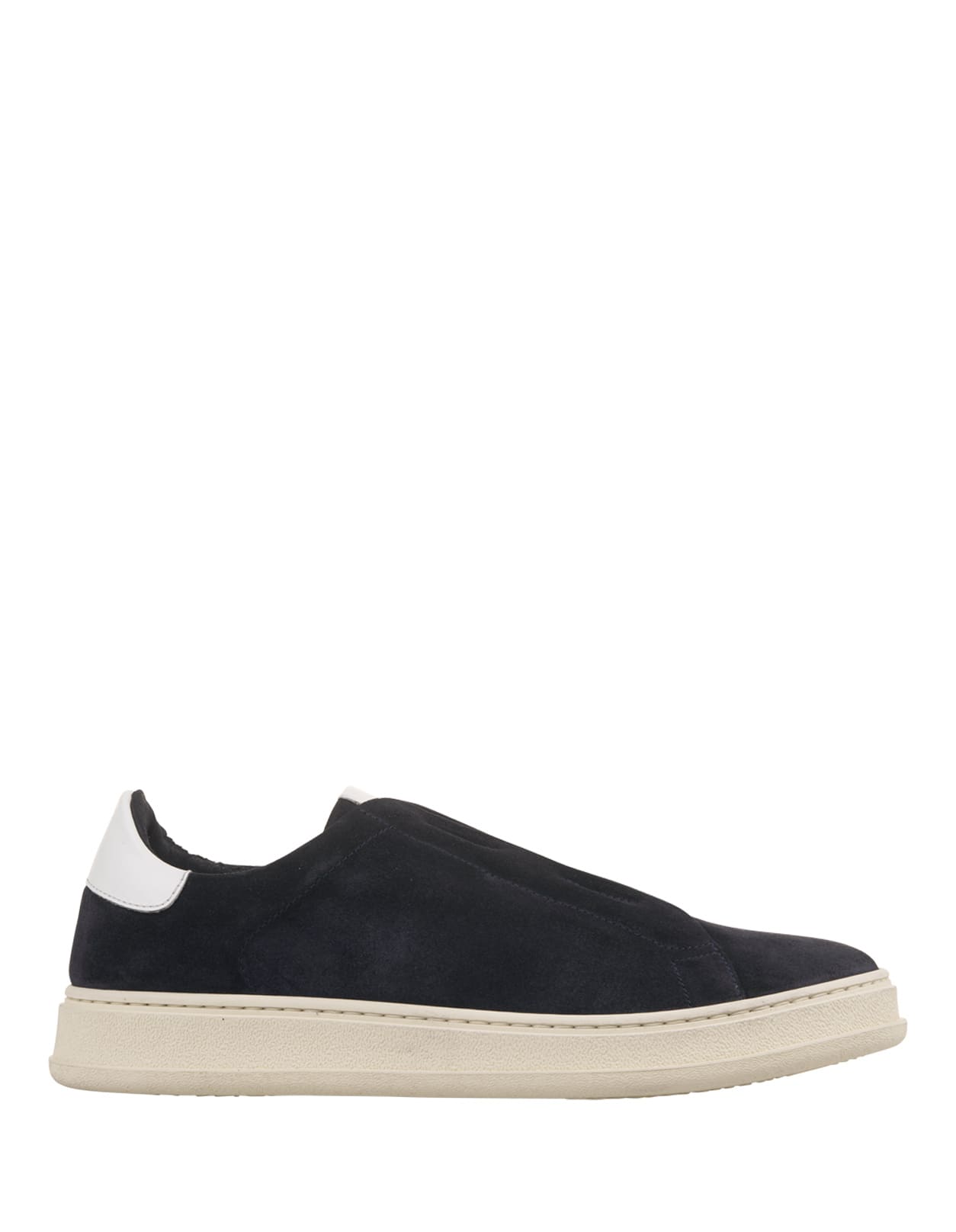 Blue Suede Slip-on Sneakers