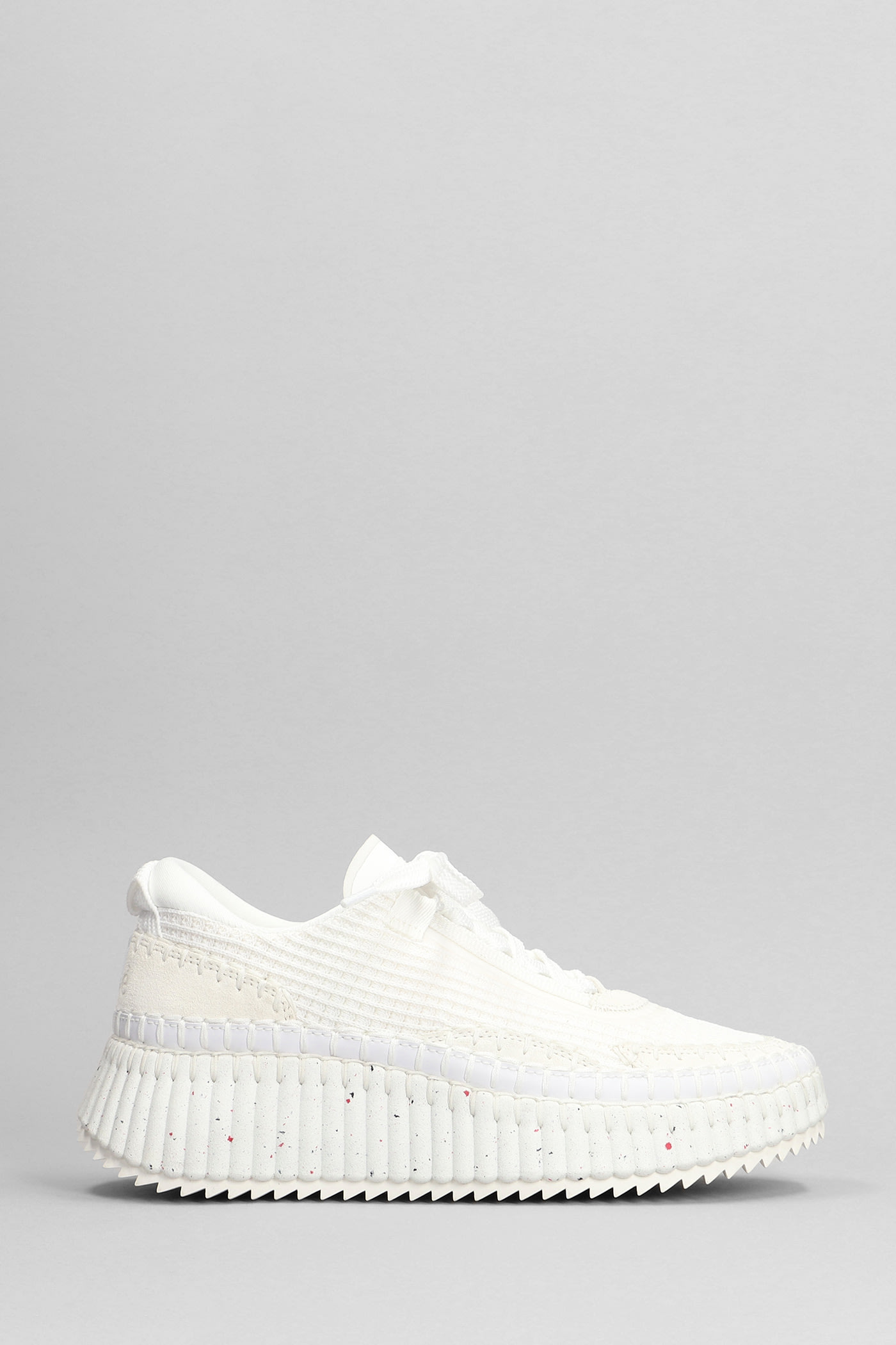 Chloé Nama Sneakers In White Cotton
