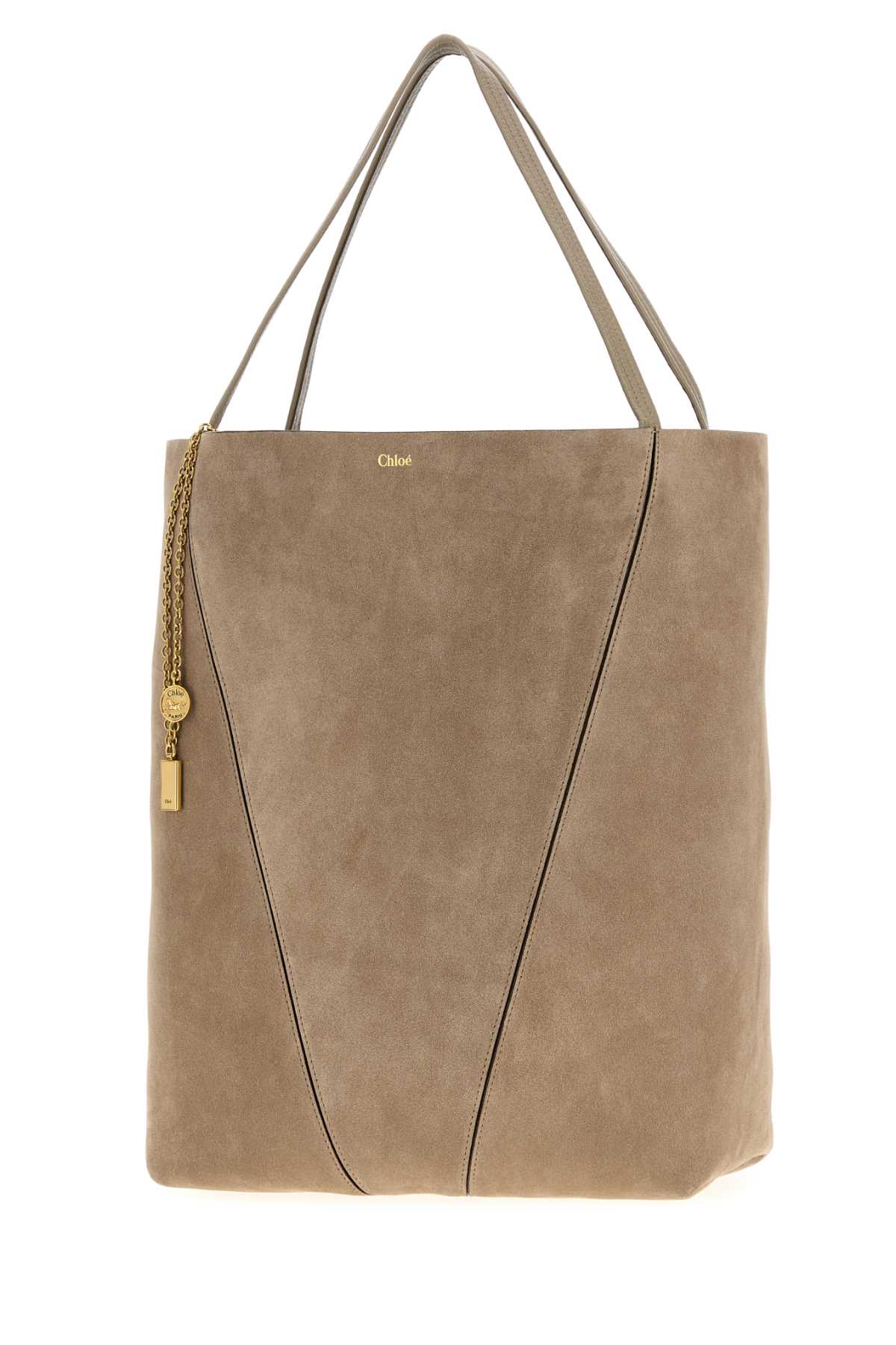 Chloé Large Spin Chain-embellished Tote Bag In Brown