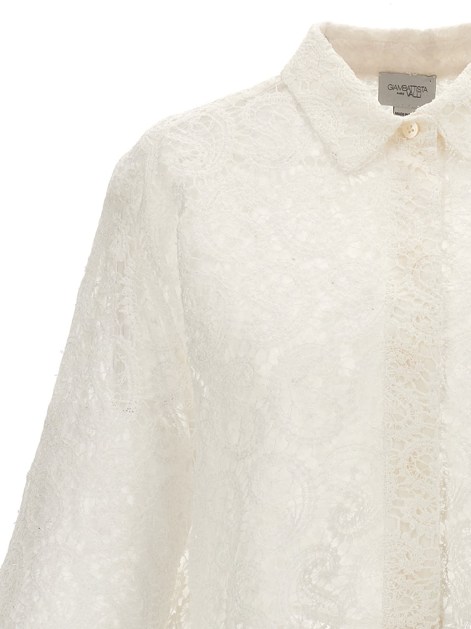 Shop Giambattista Valli Macramé Shirt In White