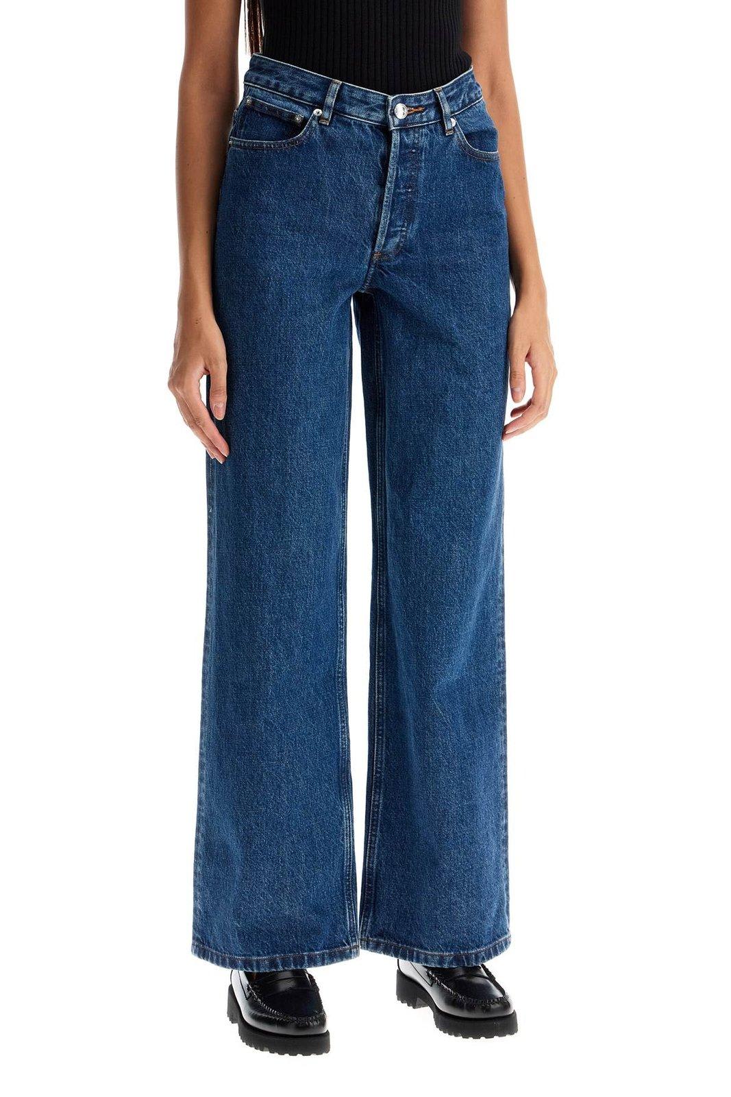 Shop Apc Elisabeth Straight Leg Jeans In Ial Indigo Delave