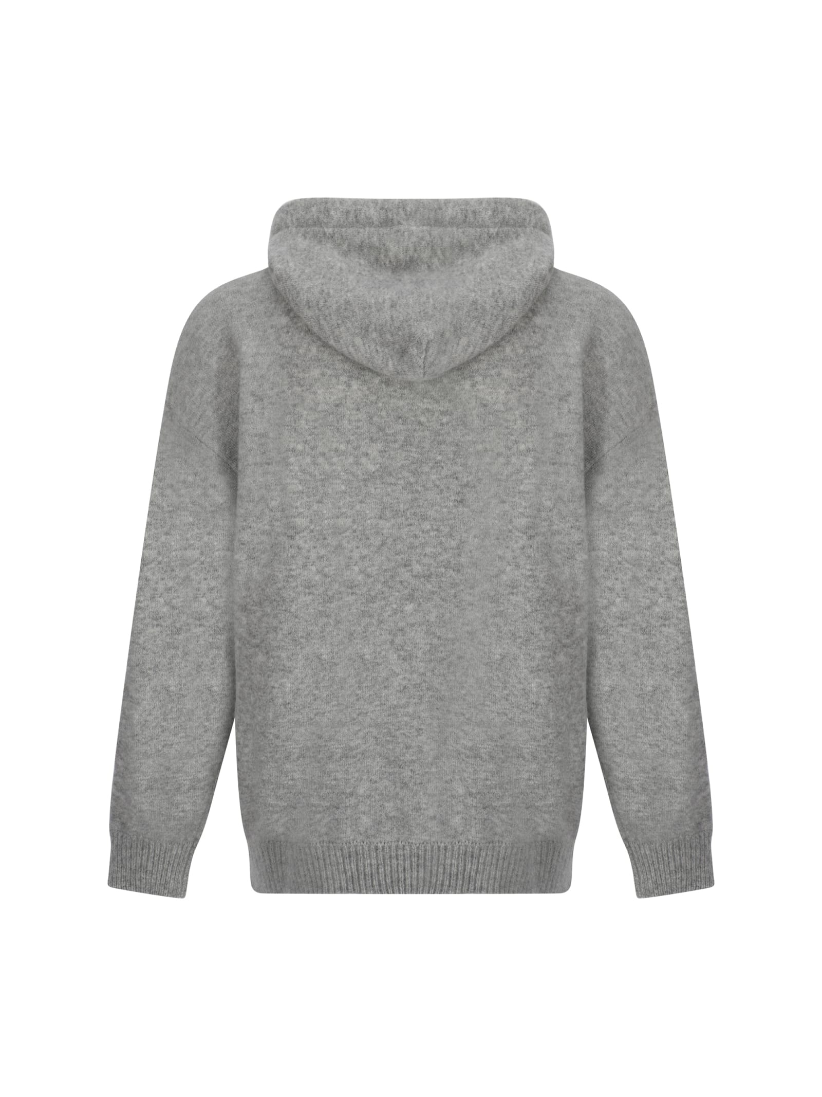 Shop Laneus Soft Cashmere Hoodie In Grigio/grey