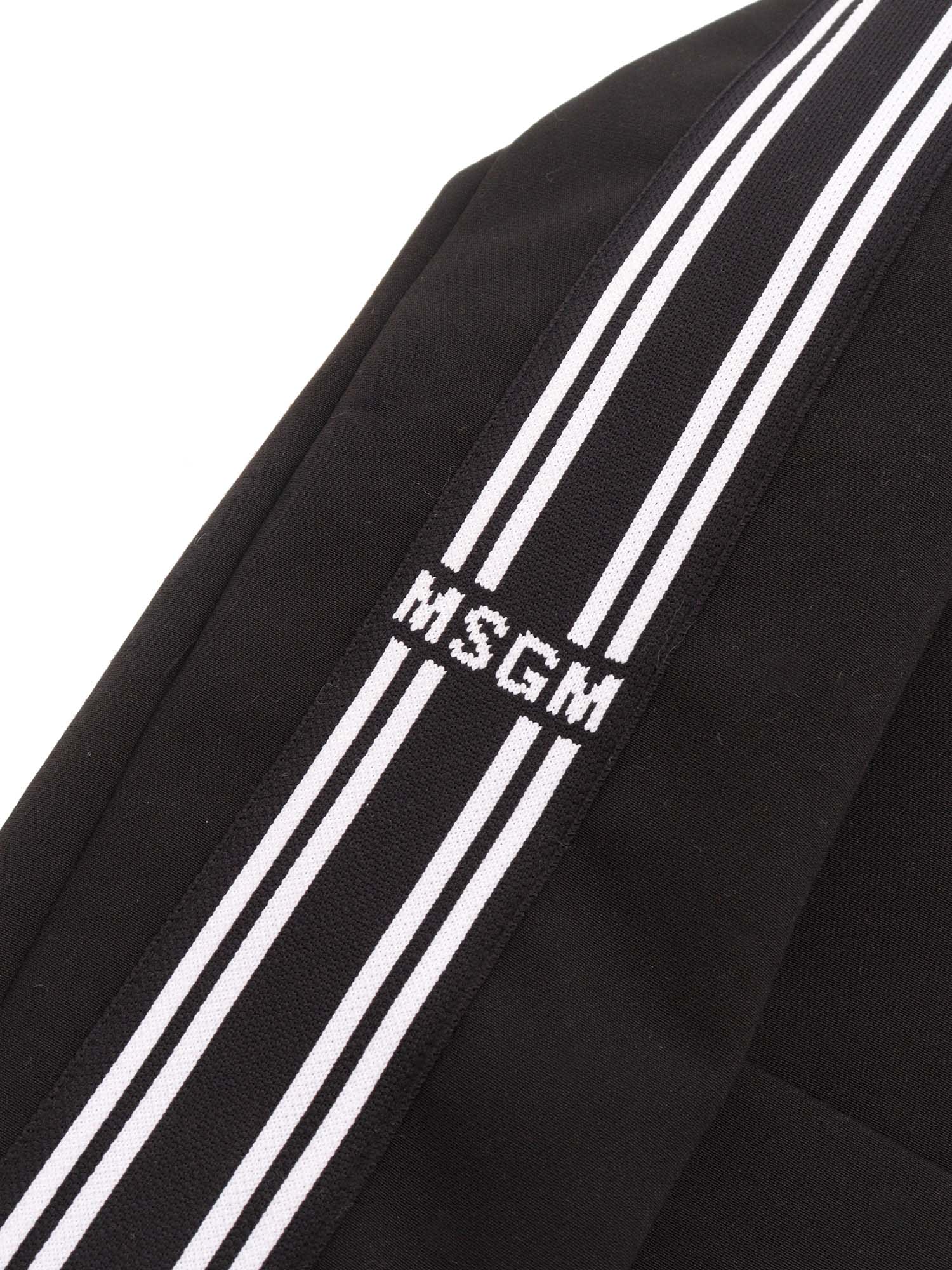 Msgm Fabric Tecnical Blazer  Girl Nero/black In Black