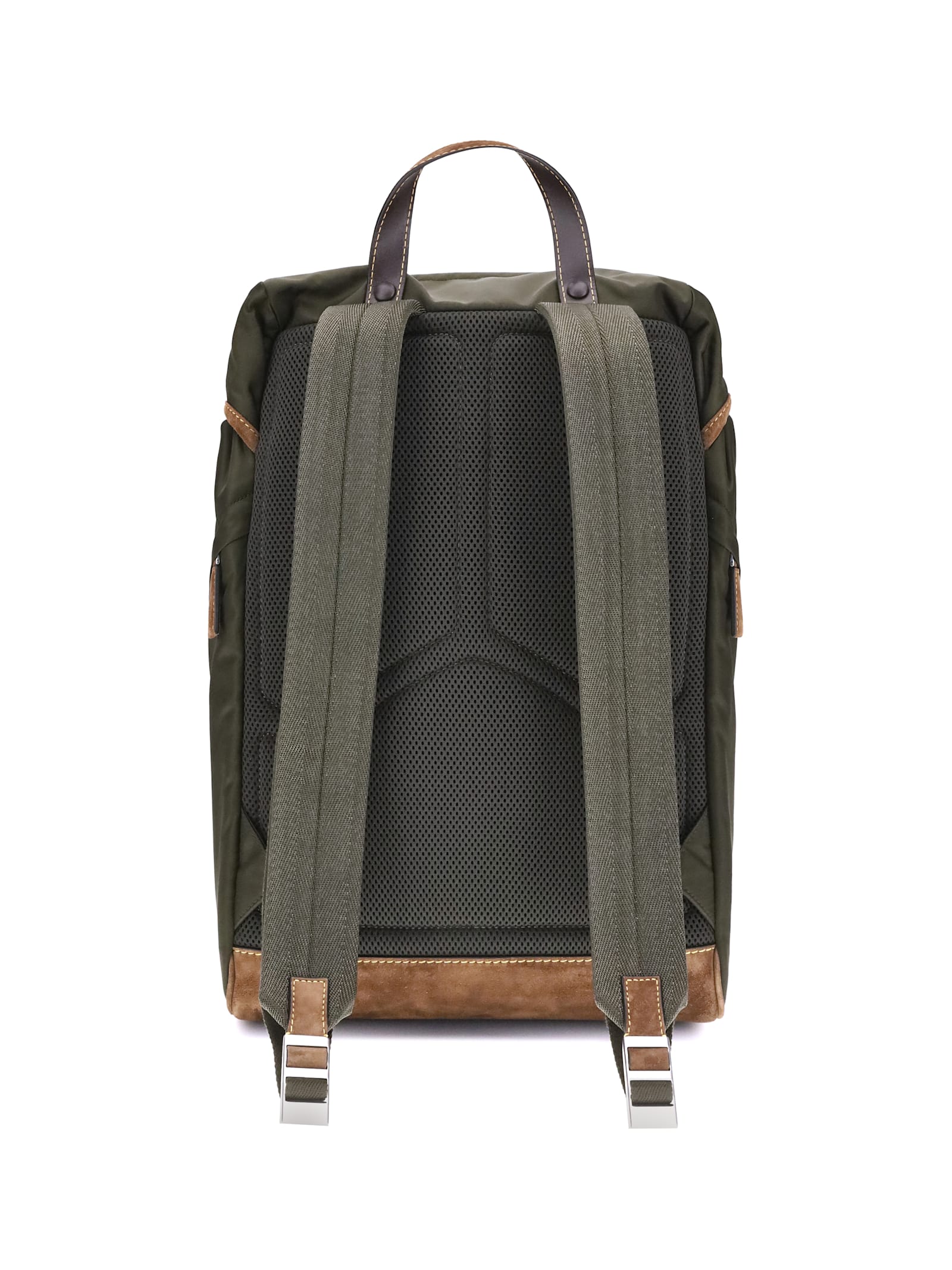Prada Nylon Backpack With Adjustable Shoulder Straps In Green