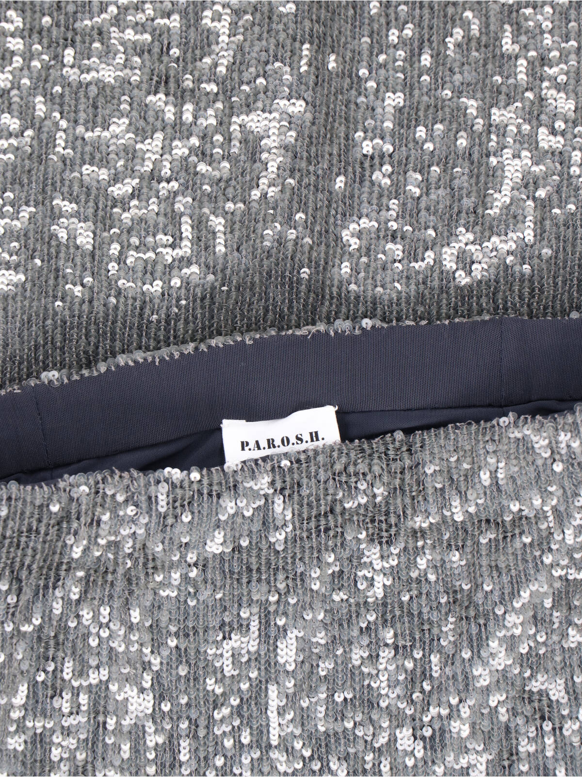 P.a.r.o.s.h Sequin Midi Skirt In Gray