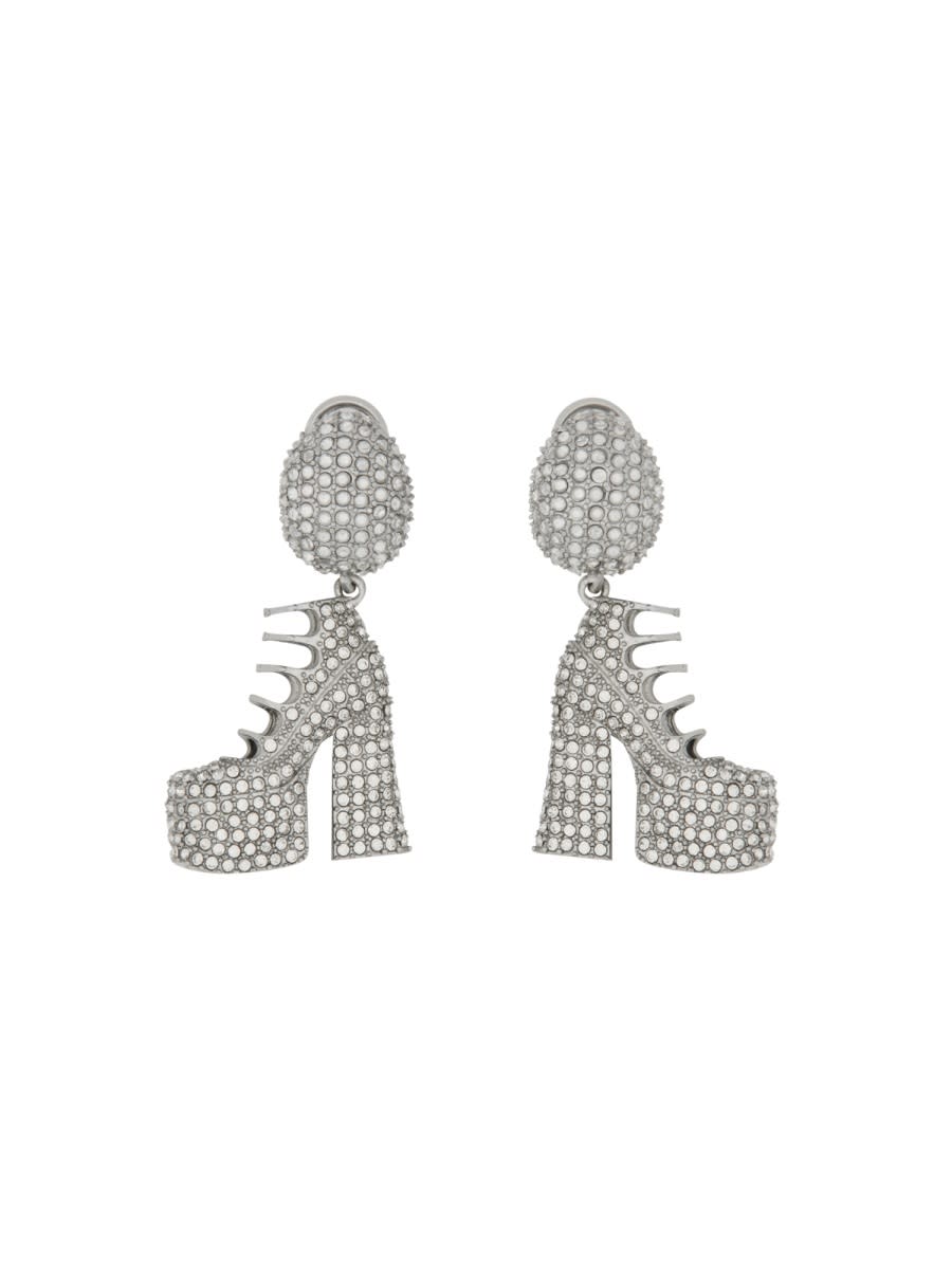 Shop Marc Jacobs Kiki Crystal Earrings In Silver