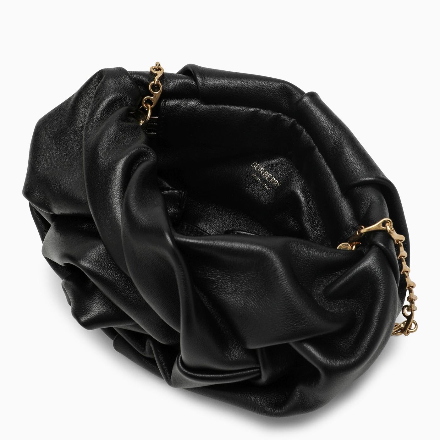Shop Burberry Rose Black Leather Clutch Bag With Chain