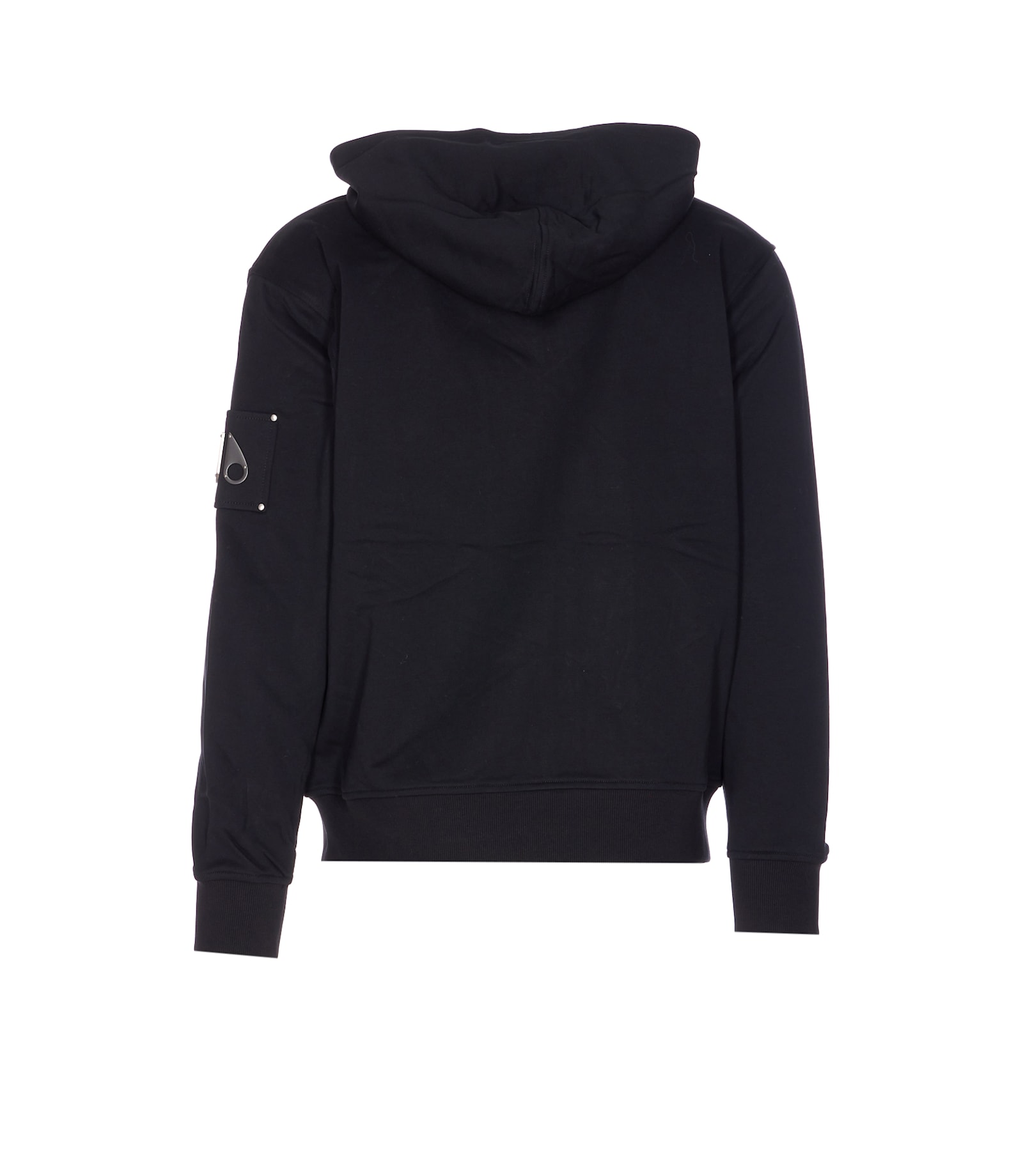 Moose Knuckles Black Cotton Blend Padded Classic Bunny Sweatshirt In Black