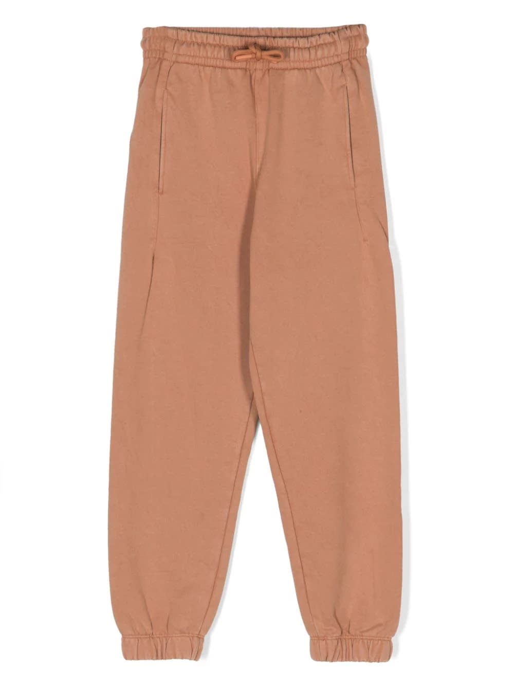 Msgm Logo-patch Cotton Track Pants In Marrone
