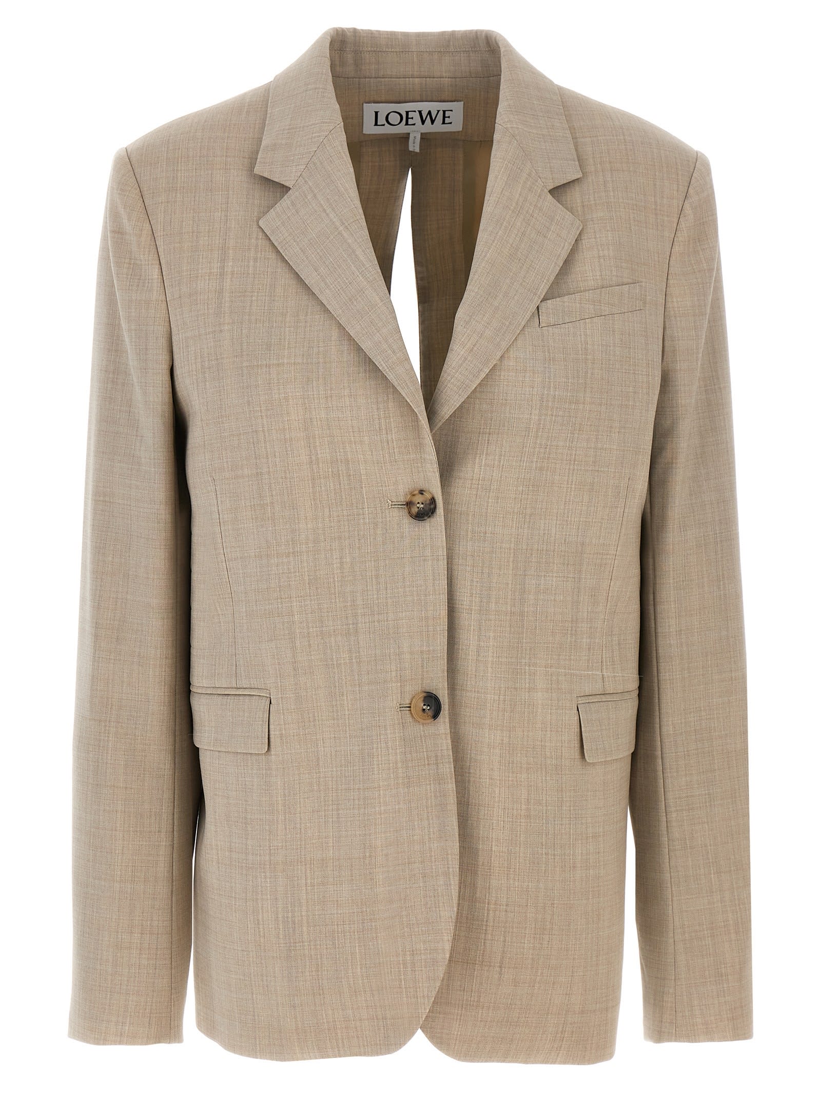 Shop Loewe Tailored Blazer With Back Lace In Beige