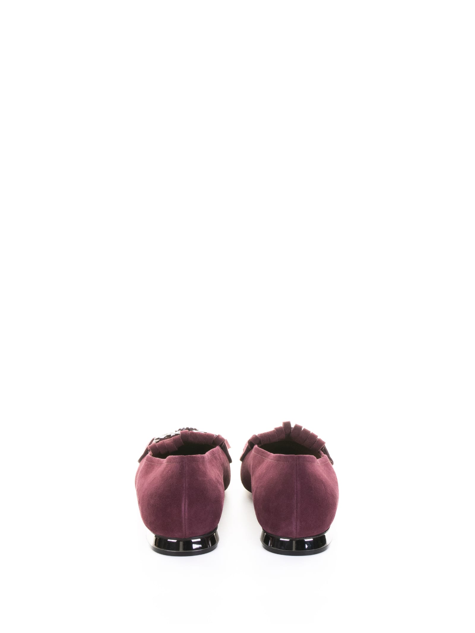 Casadei Fringe-detail Suede Pumps In Purple