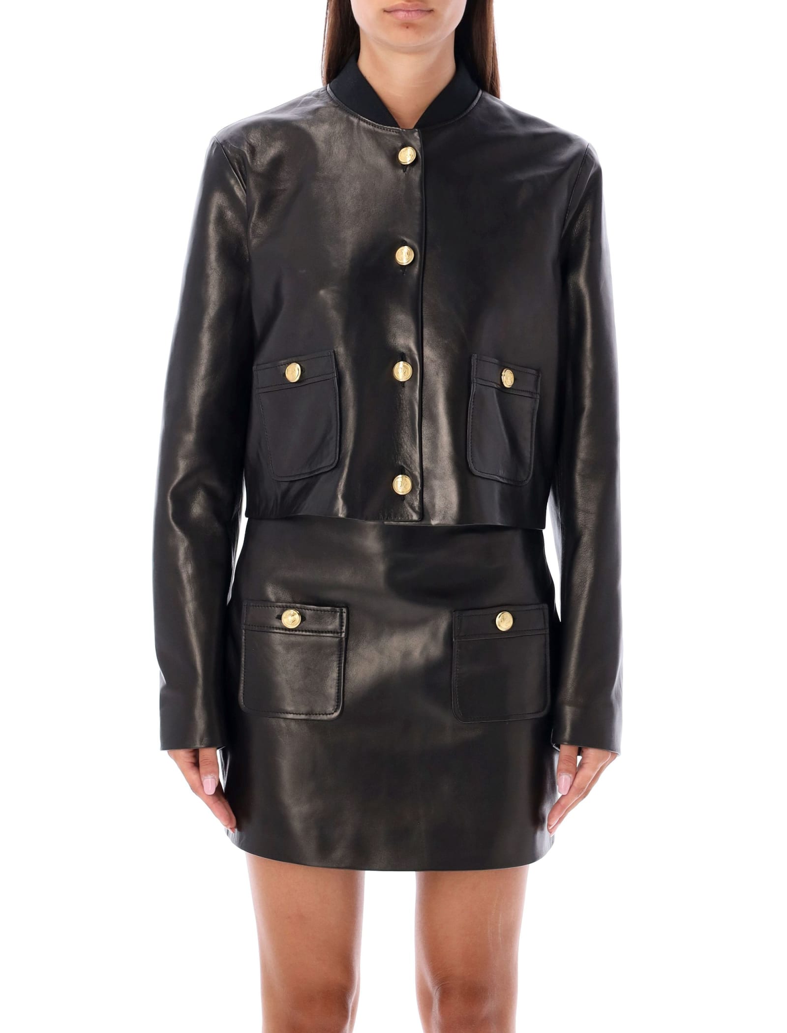 Shop Palm Angels Pa Buttons Blazer In Black/gold