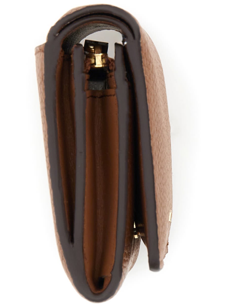 Michael Kors Textured Pebbled Leather Wallet In Brown