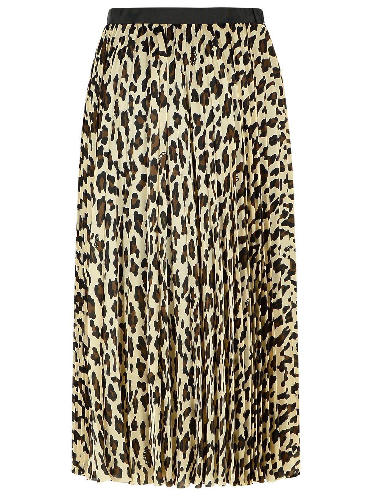 Sacai Asymmetrical Leopard Print Skirt With Adjustable Belt
