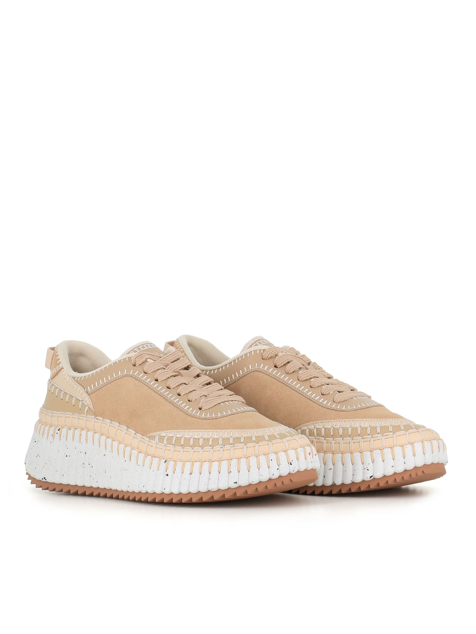 Shop Chloé Sneaker Nama In Beige