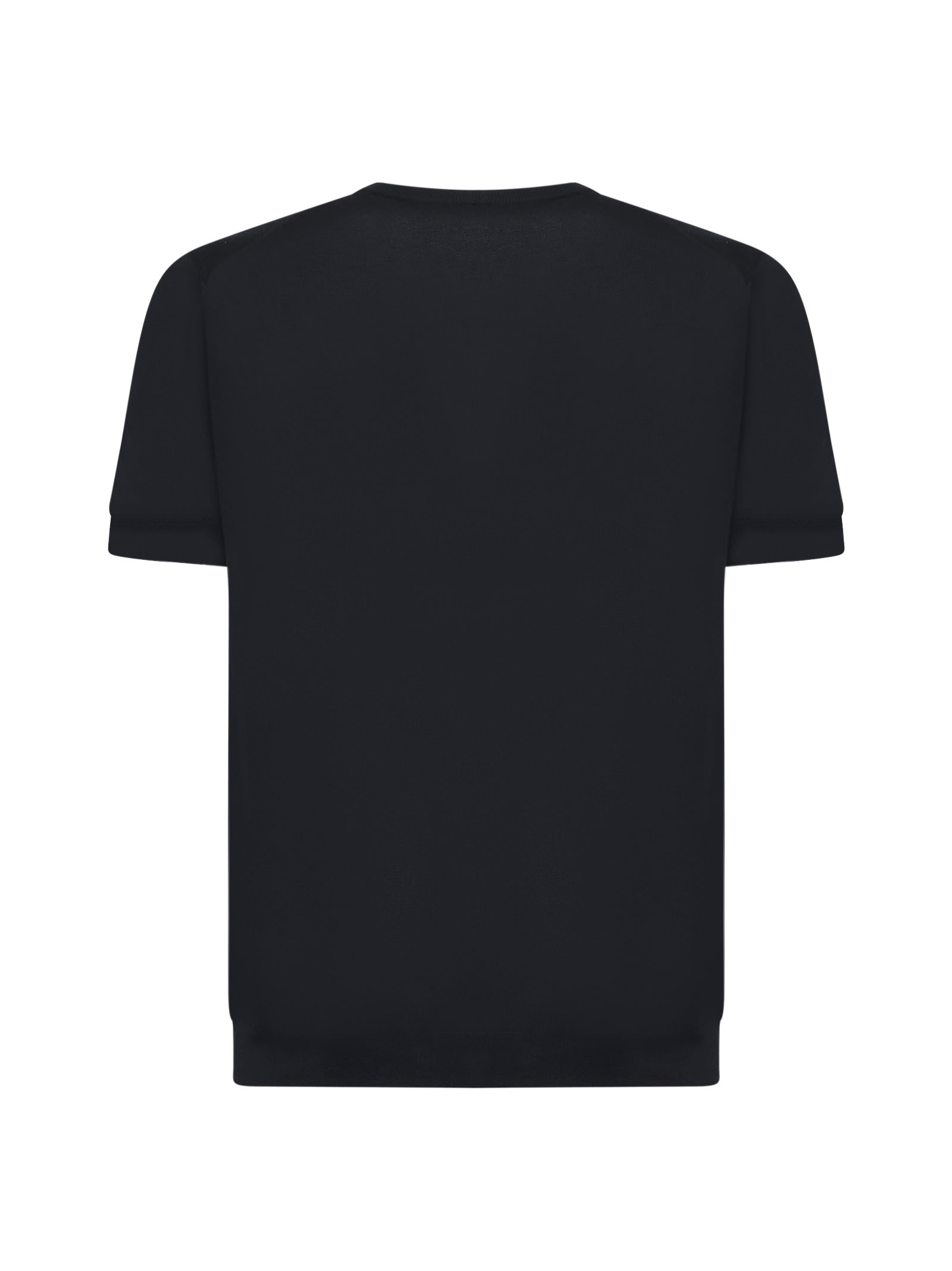 Giorgio Armani Official Store Silk And Cotton Crew-neck Jumper In Black