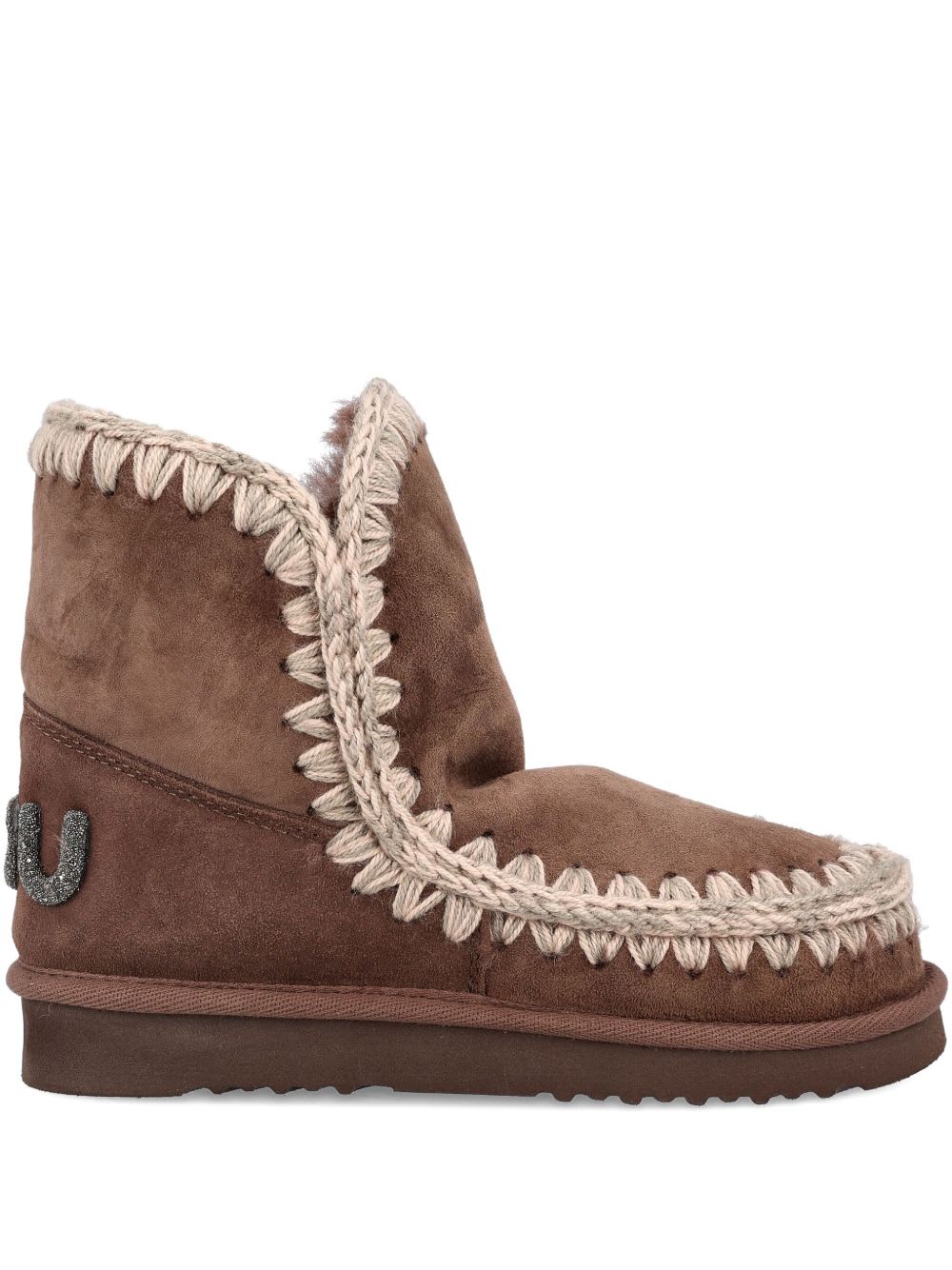 Mou Eskimo 18 Glitter Logo Boots In Brown