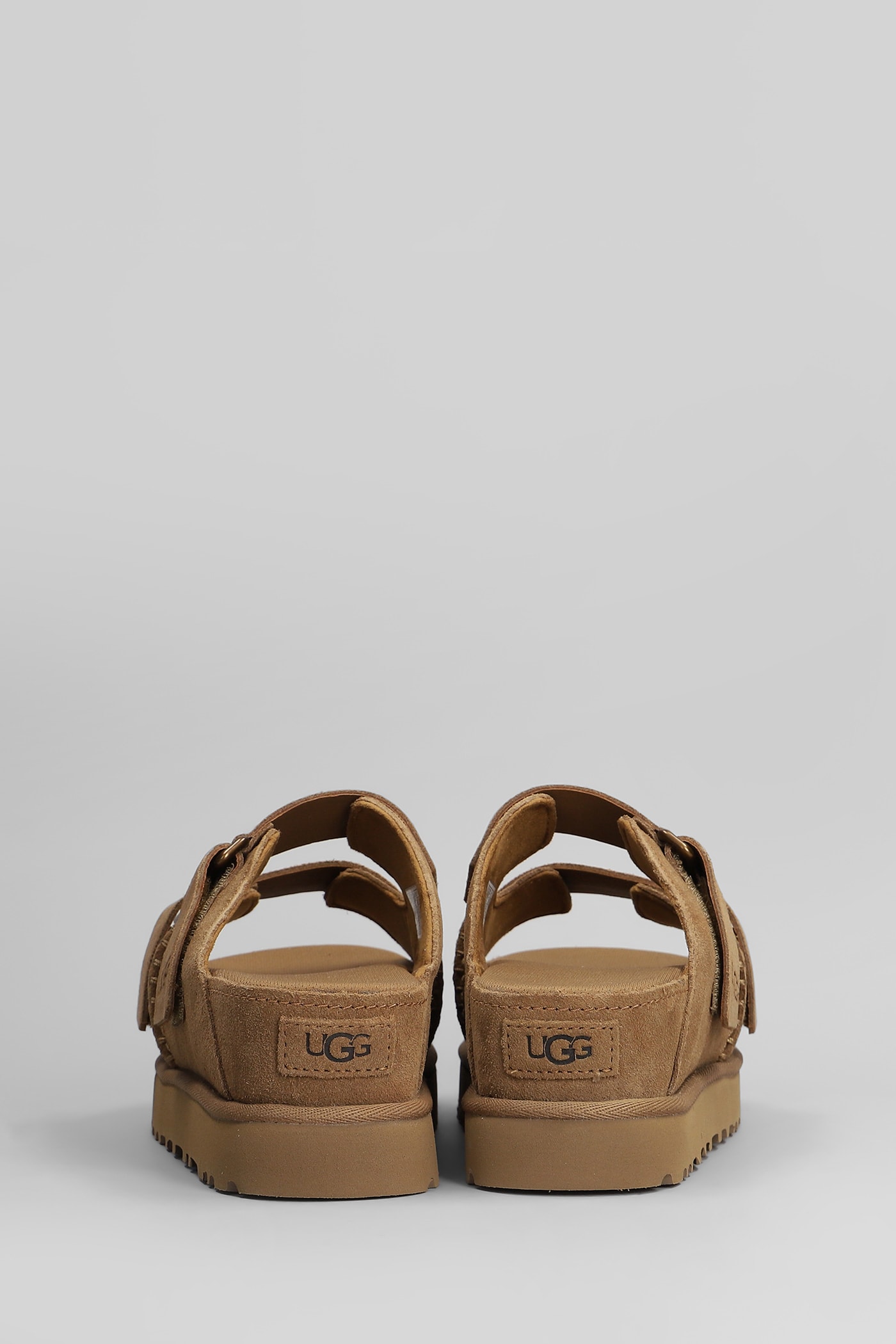 UGG GOLDENSTAR HI SLIDE SLIPPER-MULE IN LEATHER COLOR SUEDE
