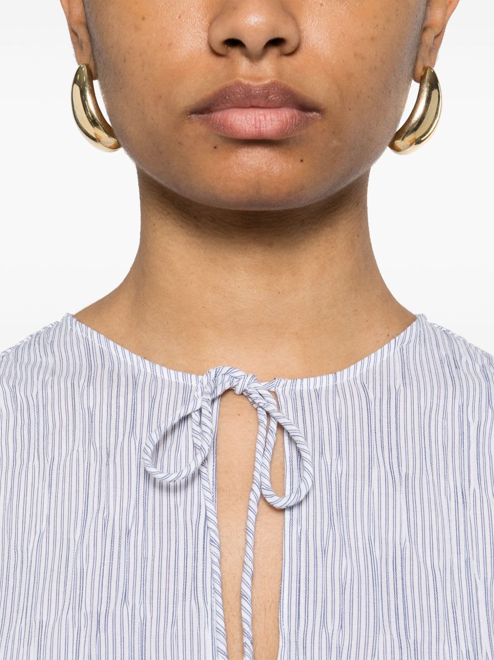 Loewe Cotton Blend Midi Dress In Blue