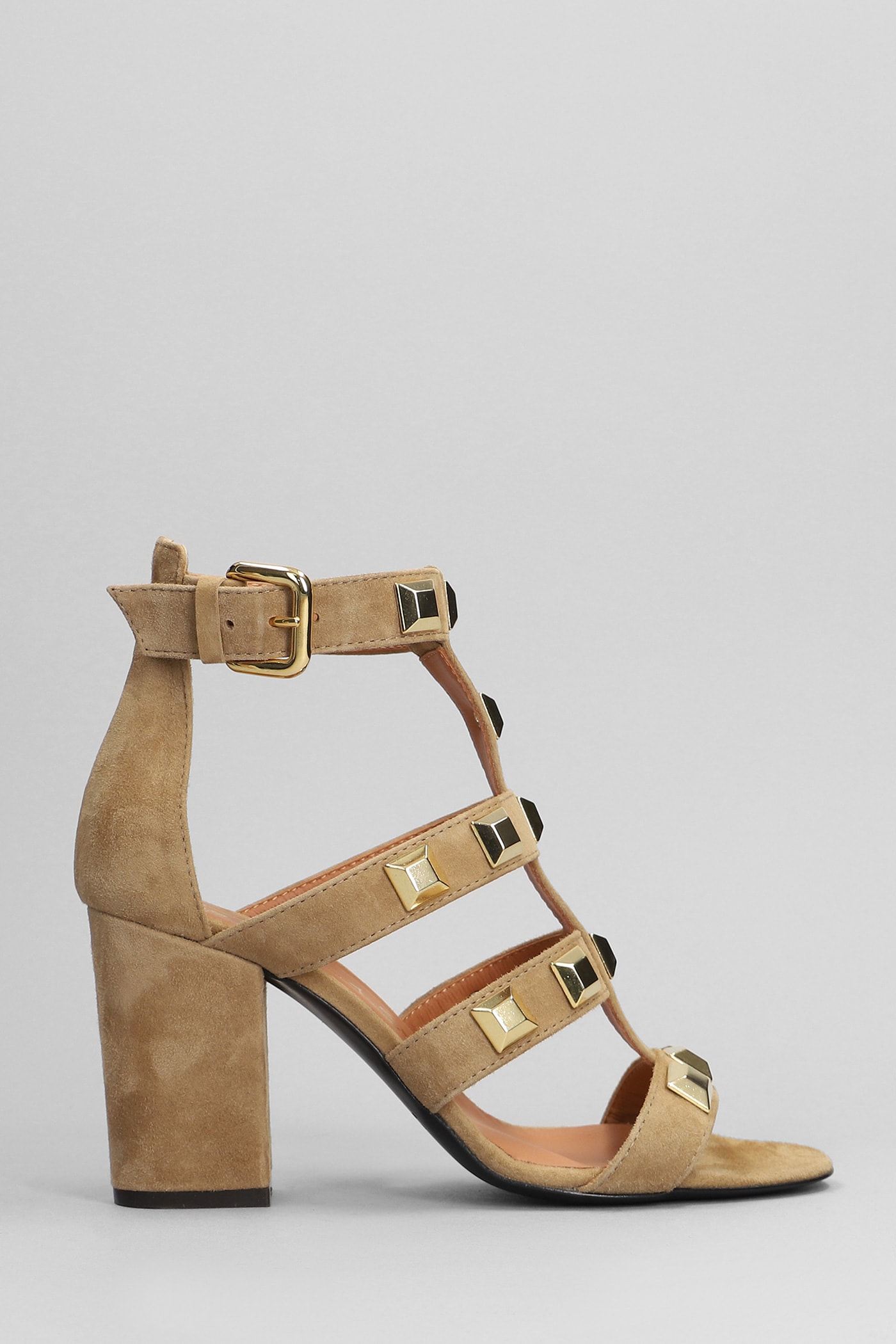 Sandals In Leather Color Suede