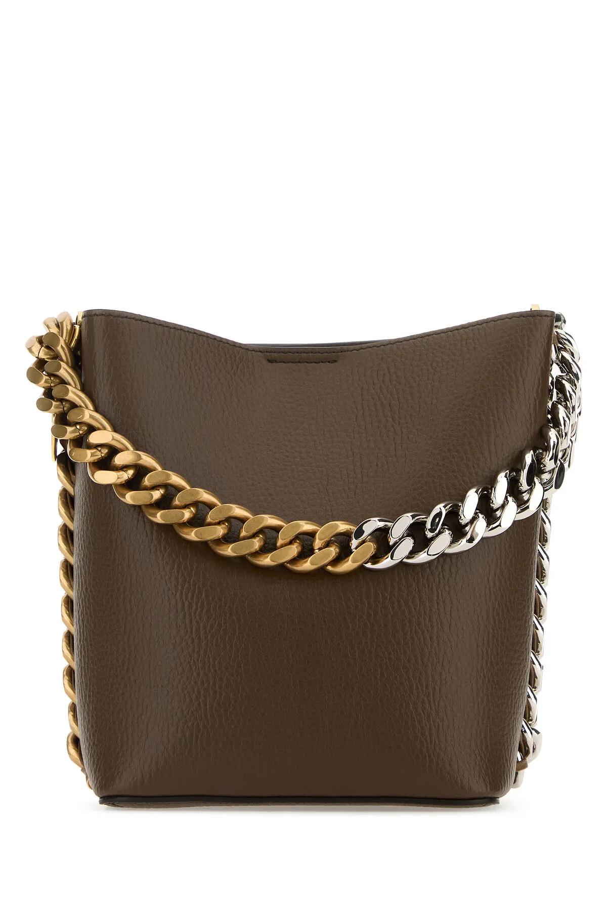 Shop Stella Mccartney Brown Alter Mat Frayme Bucket Bag