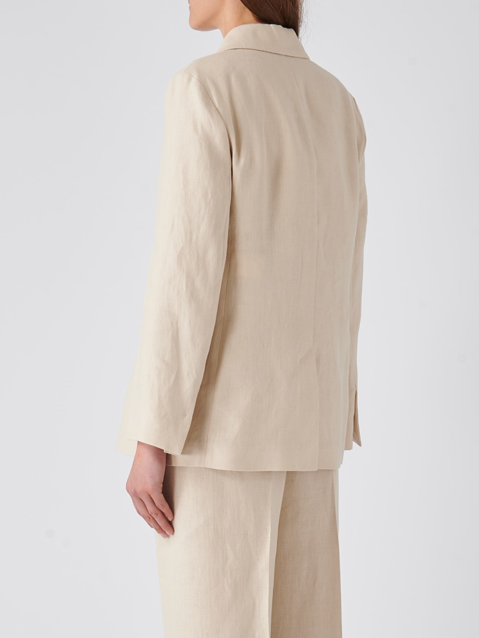 S Max Mara Scrigno Jersey Double Breasted Jacket In Brown