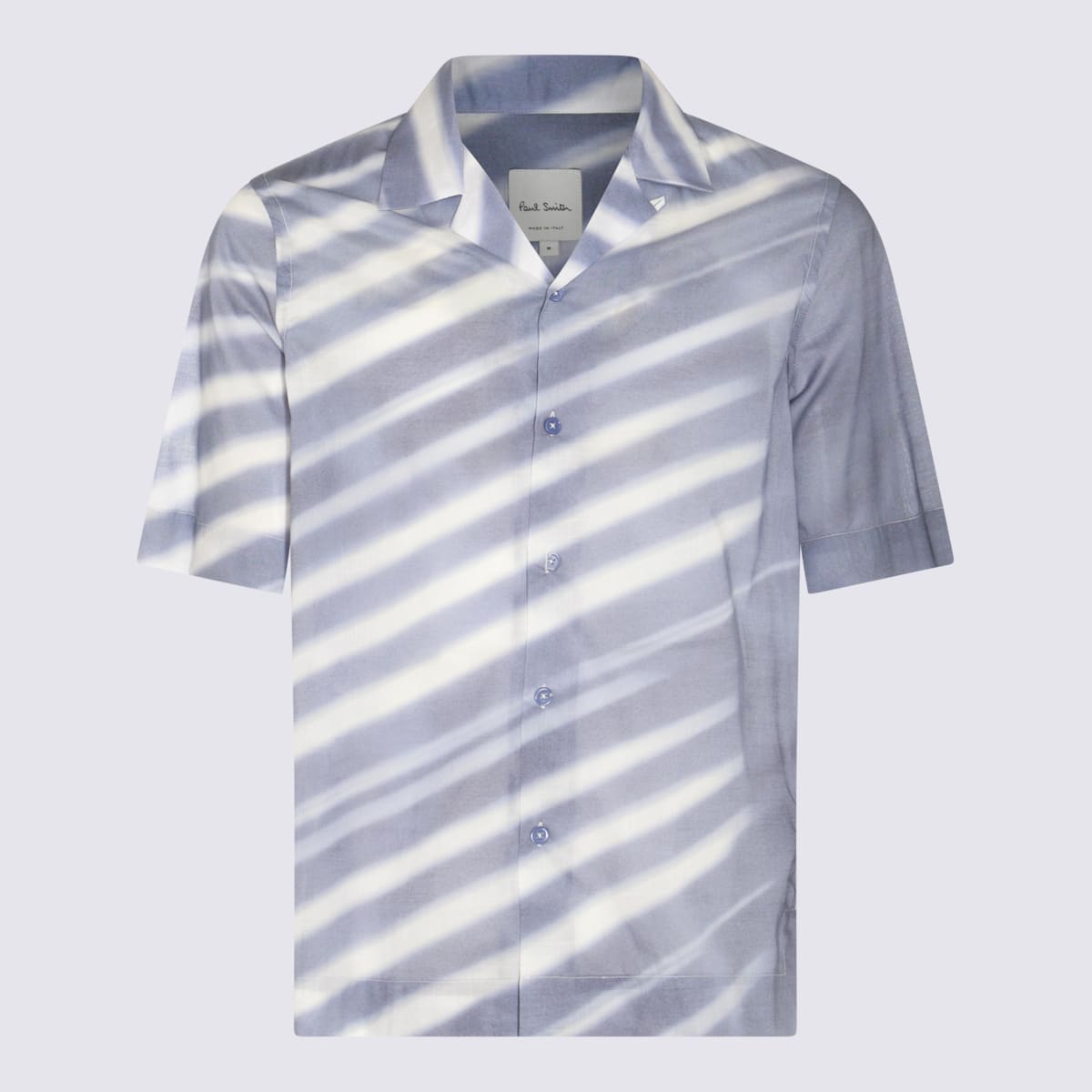 Shop Paul Smith Blue And White Cotton Shirt